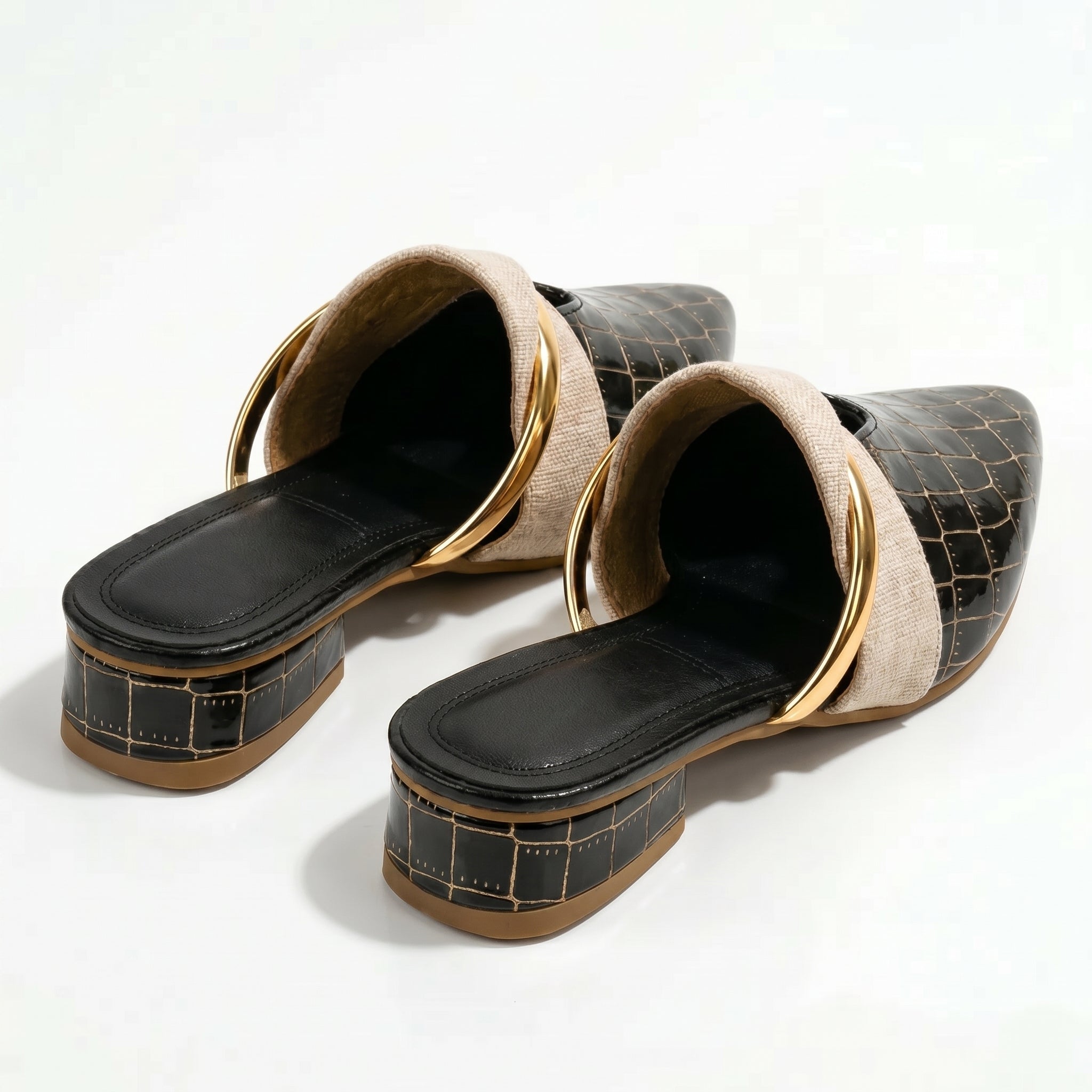 Harriet - Women's Pointed Toe Mules - Sandals & Slides - Black - Taylor & Bennett