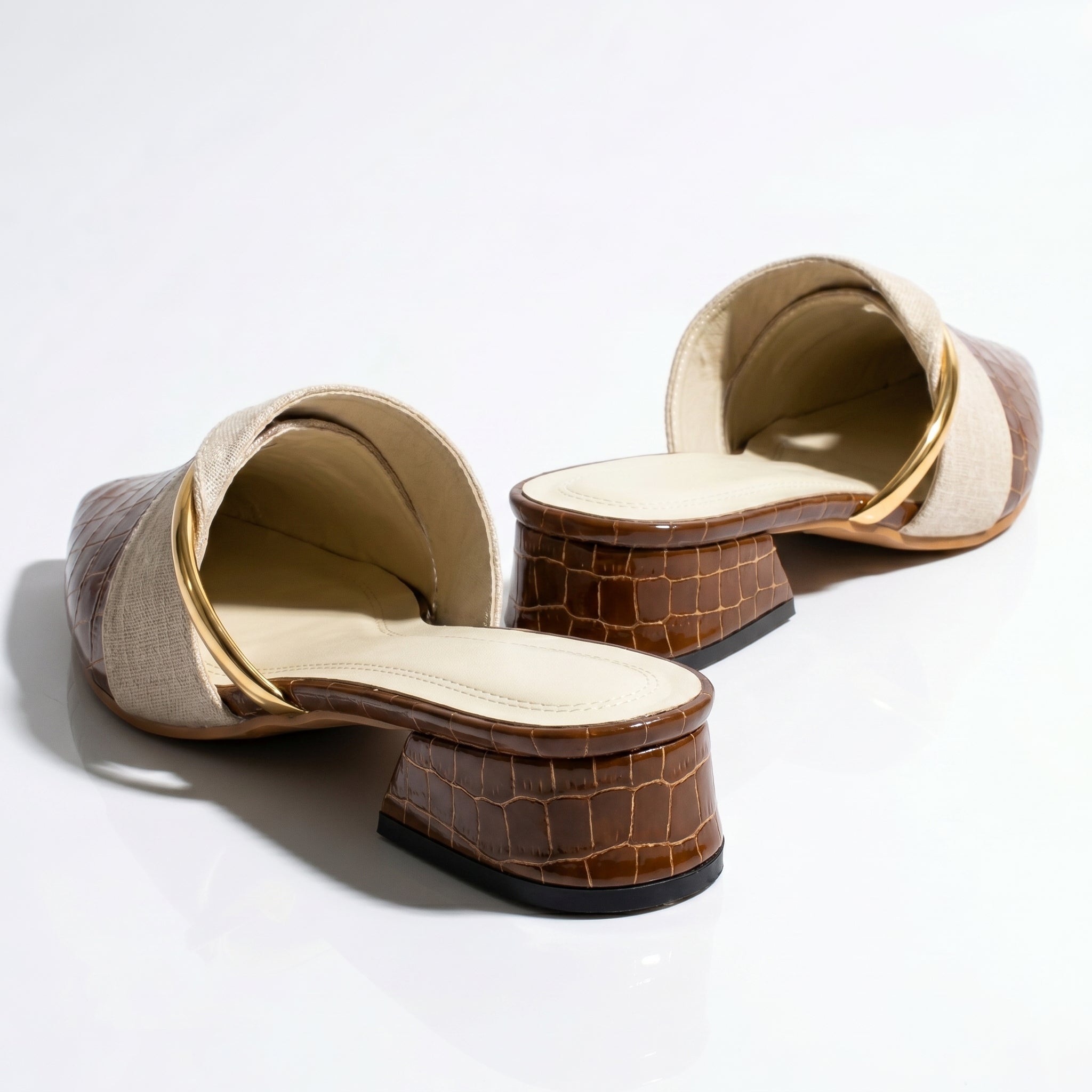 Harriet - Women's Pointed Toe Mules - Sandals & Slides - Brown - Taylor & Bennett