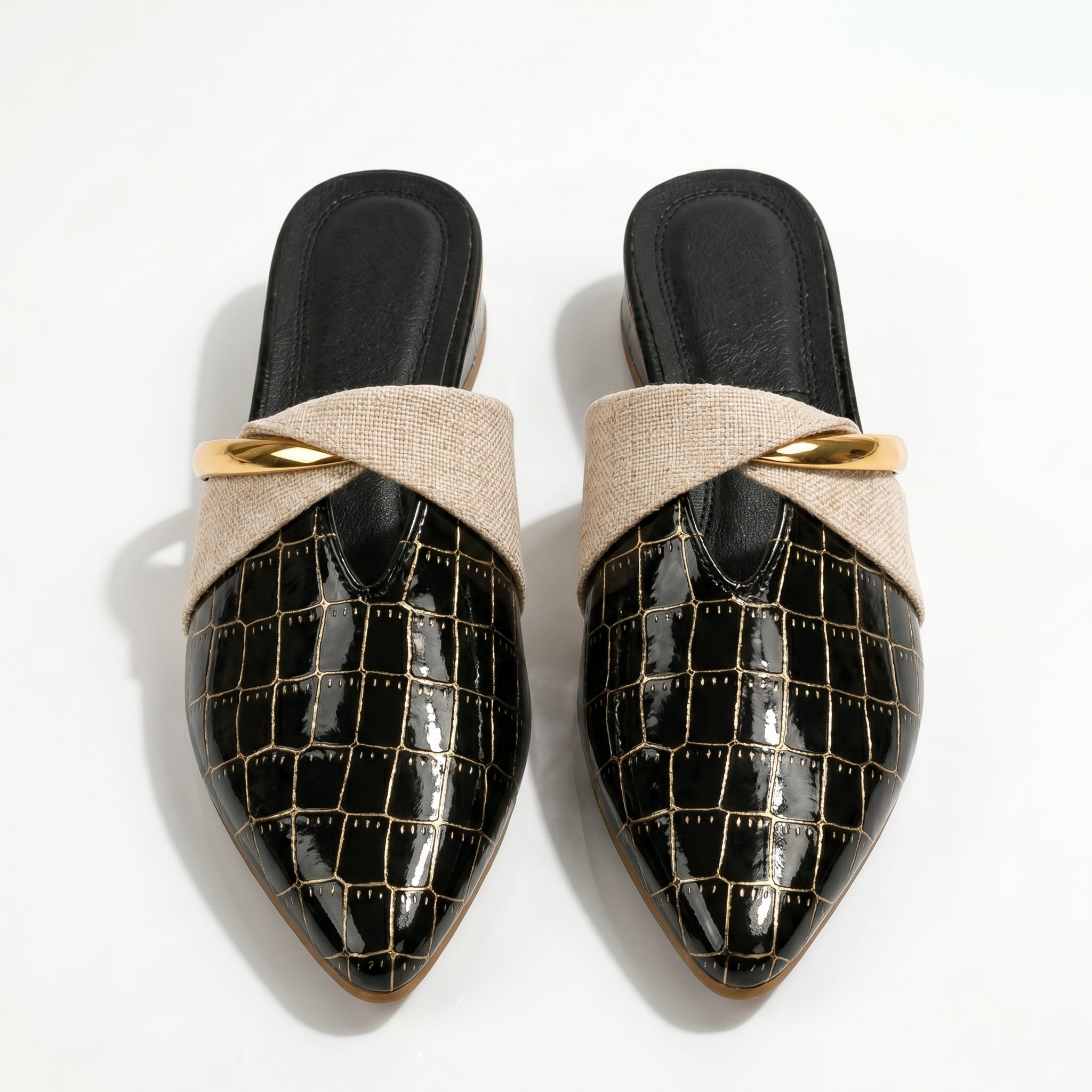 Harriet - Women's Pointed Toe Mules - Sandals & Slides - Black - Taylor & Bennett