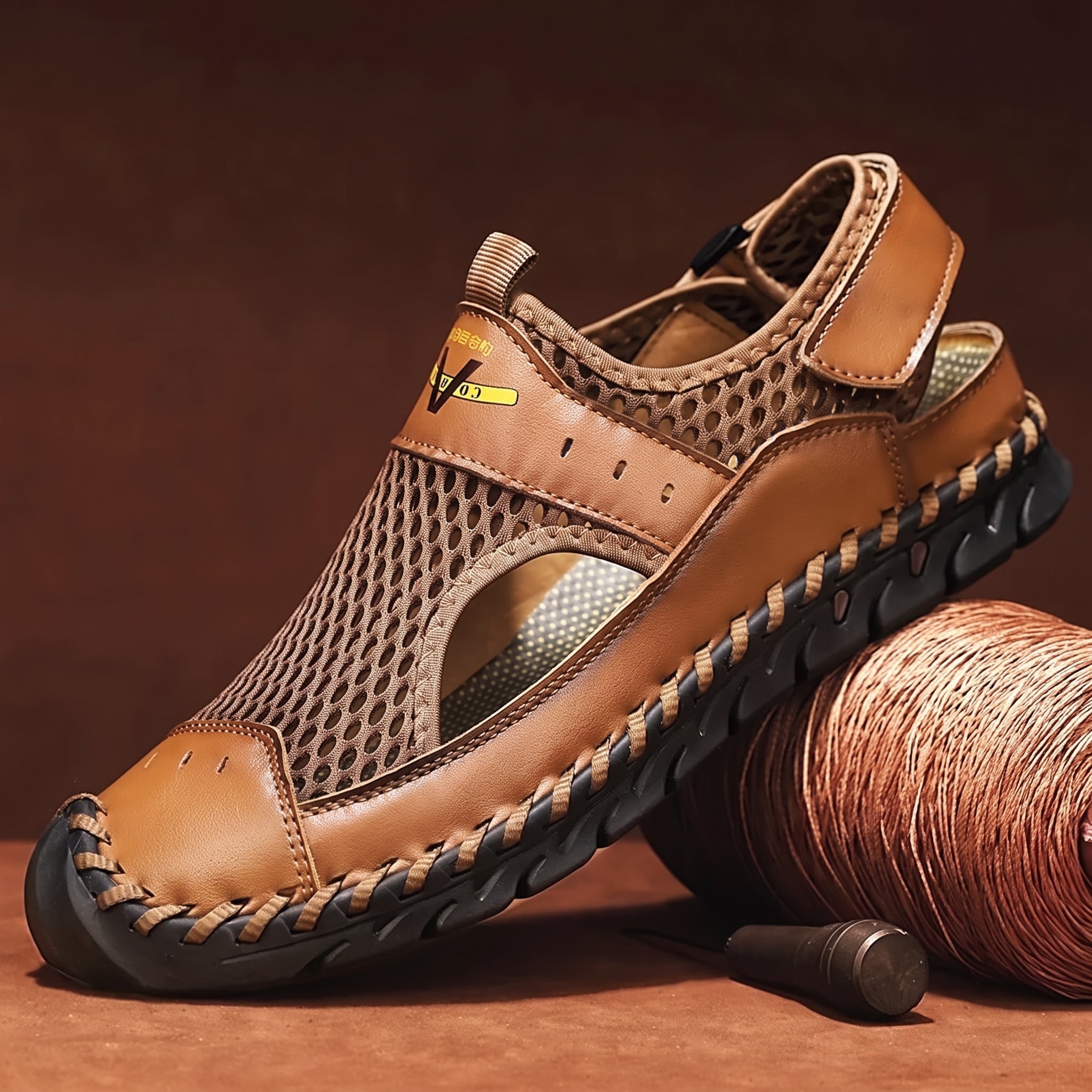 Harrison - Men's Orthopaedic Closed Toe Breathable Sandals - Sandals - Brown - Taylor & Bennett