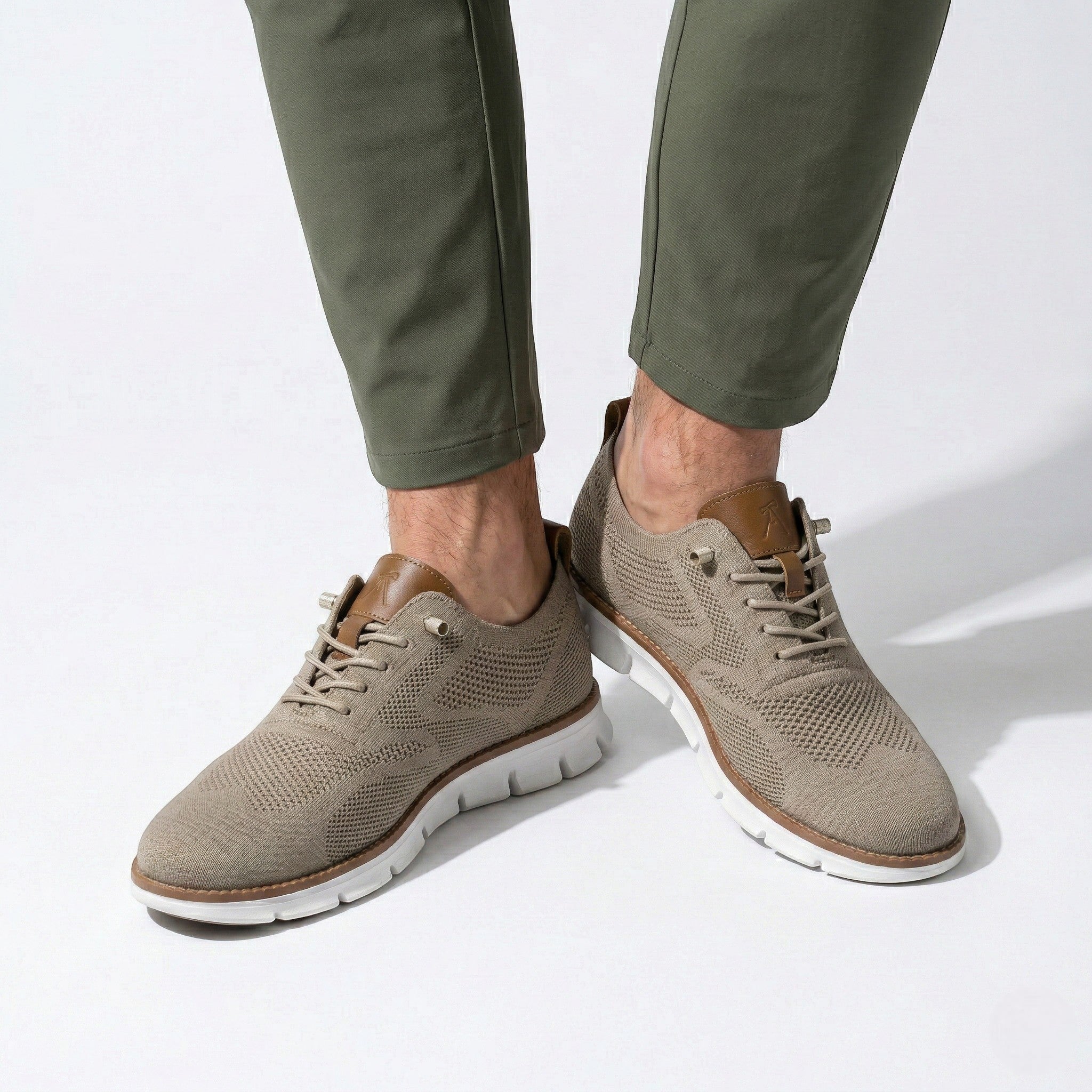Harry - Men's Breathable Mesh Trainers - Trainers - Brown - Taylor & Bennett