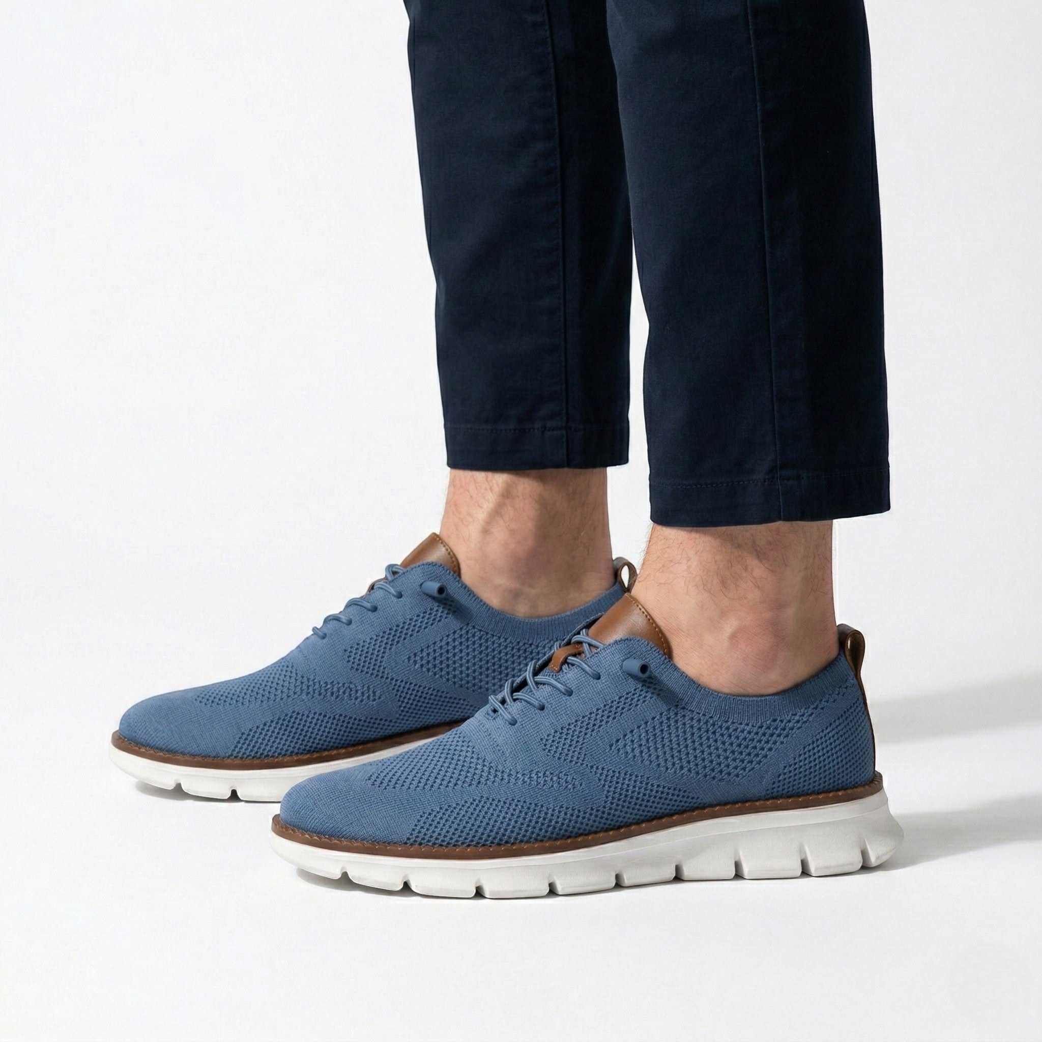 Harry - Men's Breathable Mesh Trainers - Trainers - Blue - Taylor & Bennett