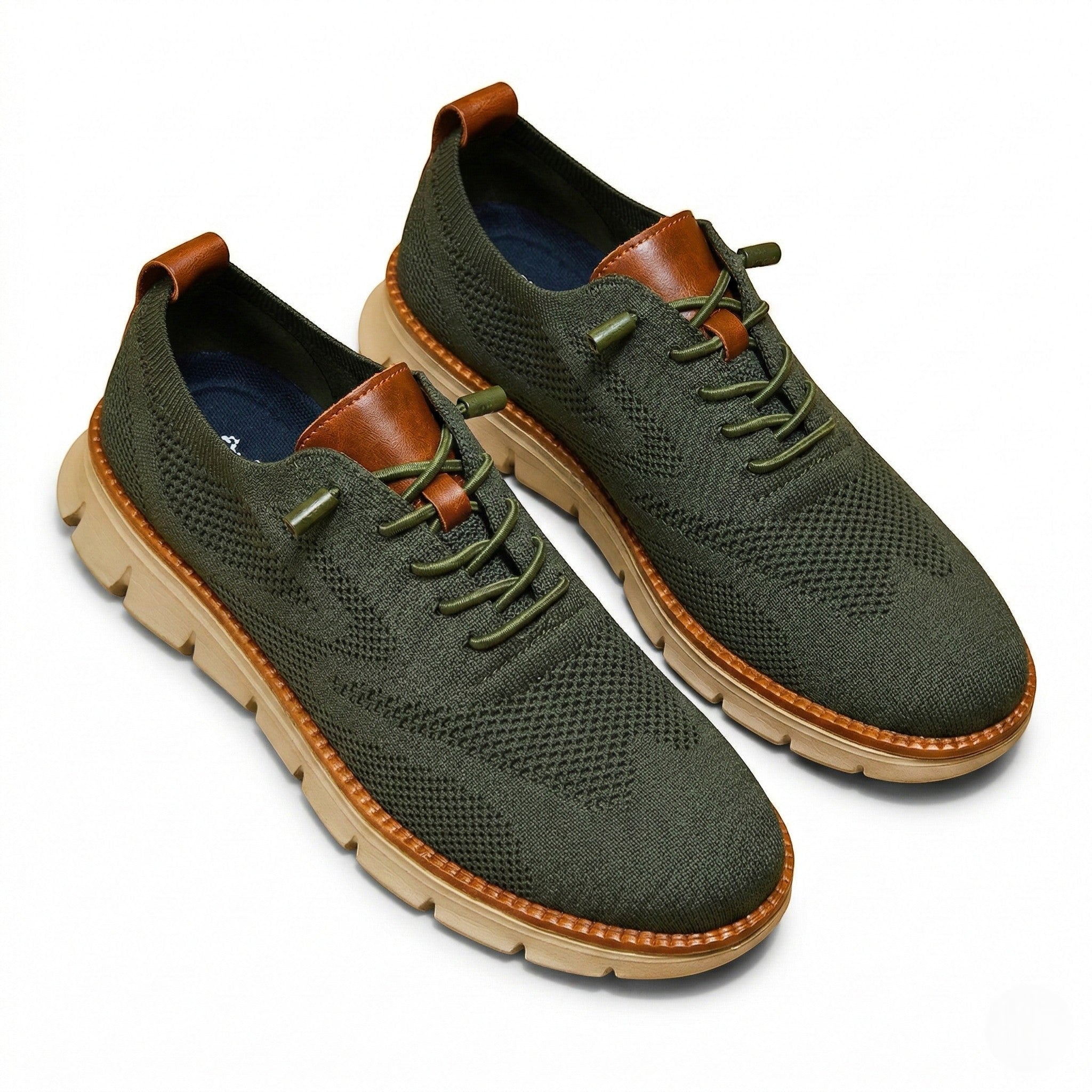 Harry - Men's Breathable Mesh Trainers - Trainers - Olive - Taylor & Bennett