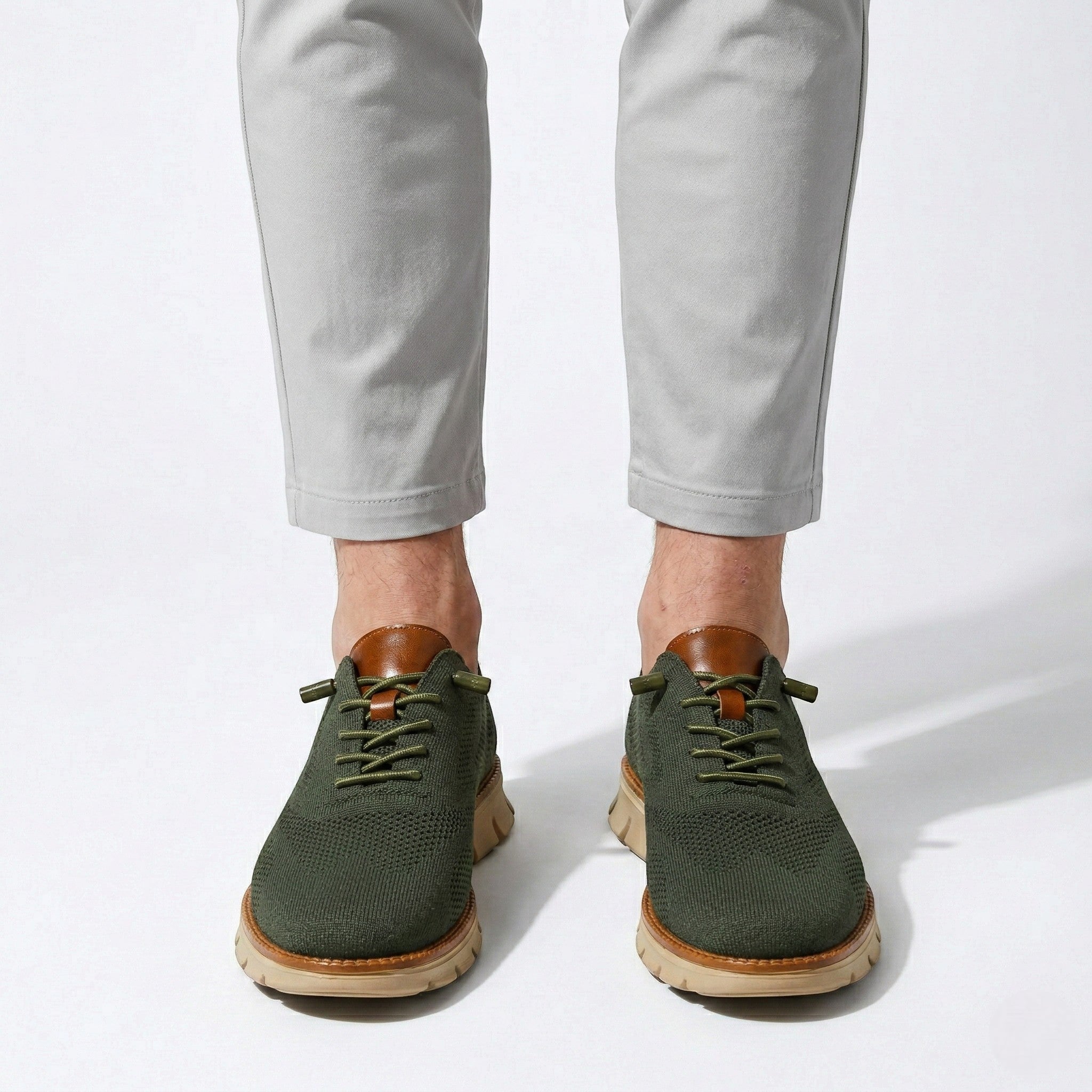 Harry - Men's Breathable Mesh Trainers - Trainers - Olive - Taylor & Bennett