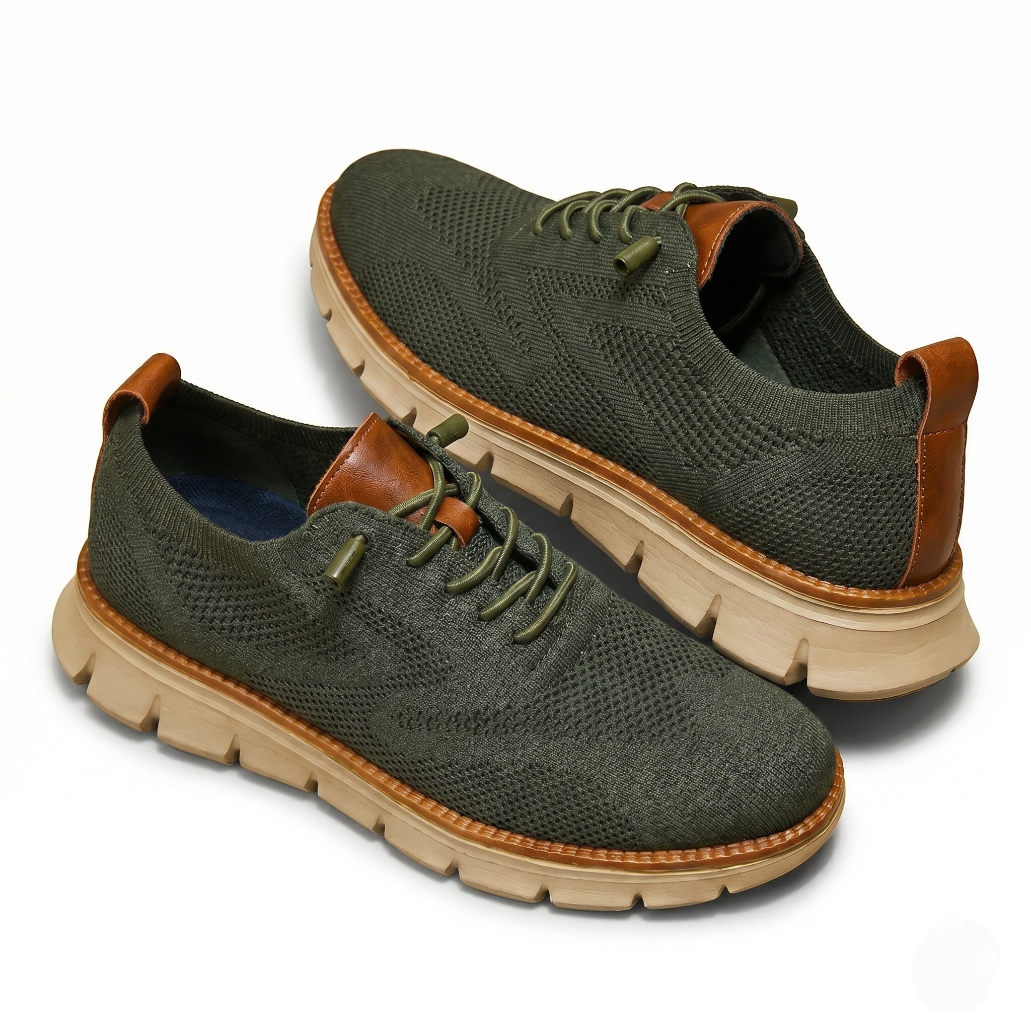 Harry - Men's Breathable Mesh Trainers - Trainers - Olive - Taylor & Bennett
