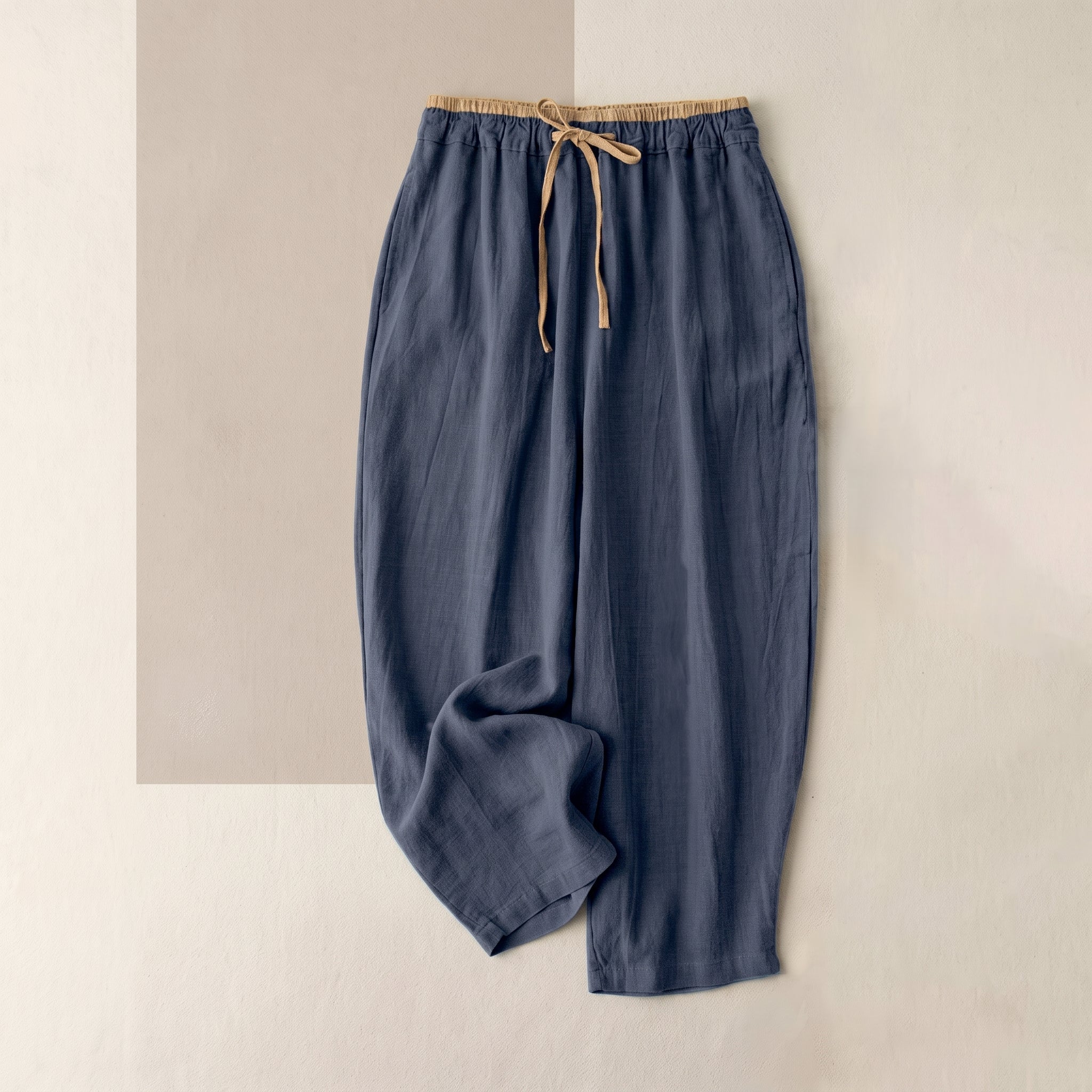 Heidi - Women's Summer High-Waisted Drawstring Waist Trousers - Pants & Trousers - Olive Green - Taylor & Bennett