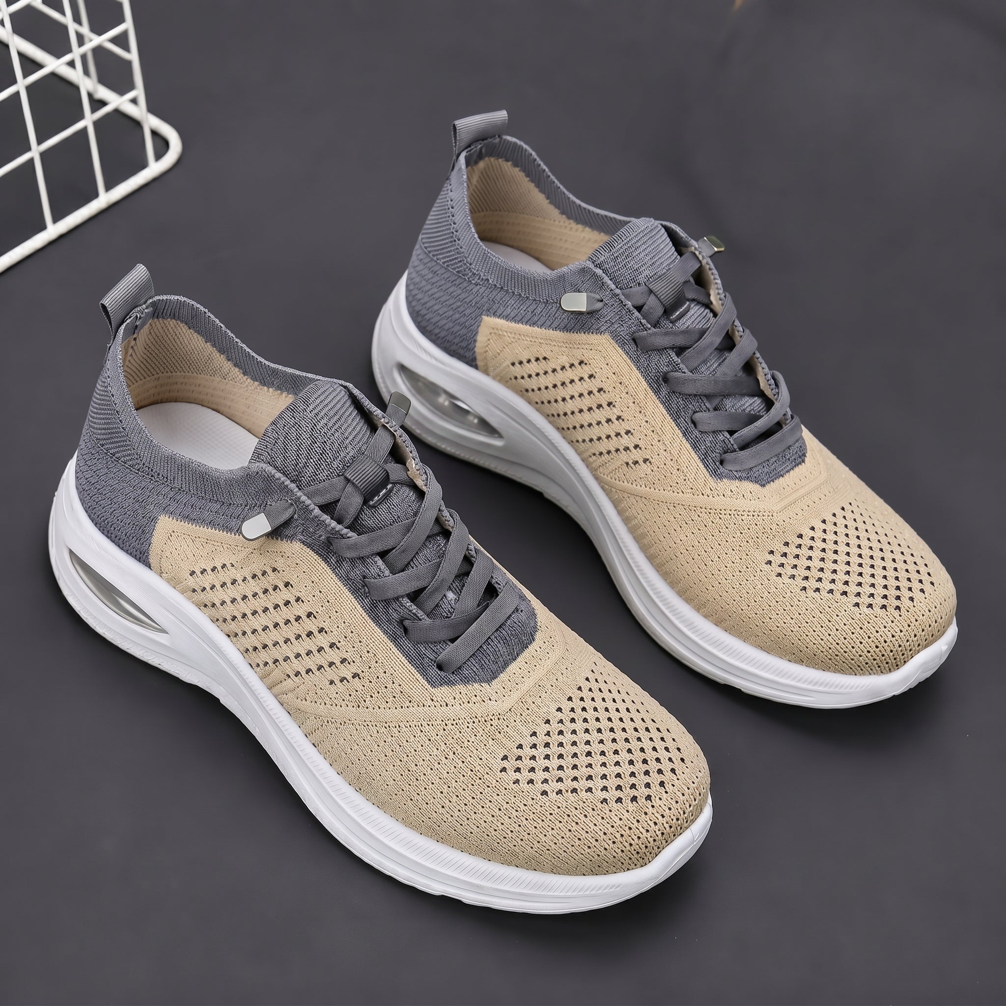 Helene - Women's Orthopaedic Cushioned Trainers - Orthopaedic Shoes - Beige - Taylor & Bennett