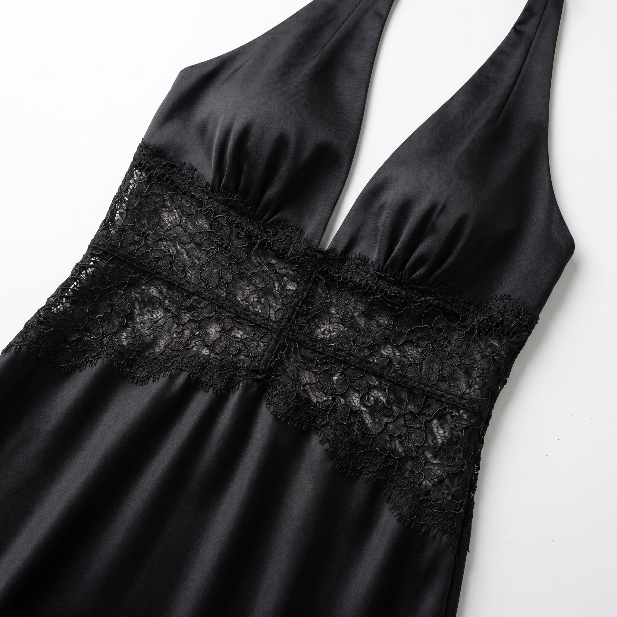 Imogen - Women's Summer Evening Lace Halter Maxi Dress - Dresses - Black - Taylor & Bennett