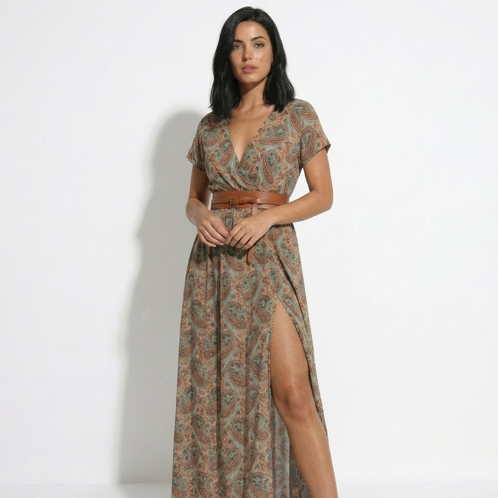 Isabella - Women's Bohemian Floral Maxi Dress - Dresses - Brown - Taylor & Bennett