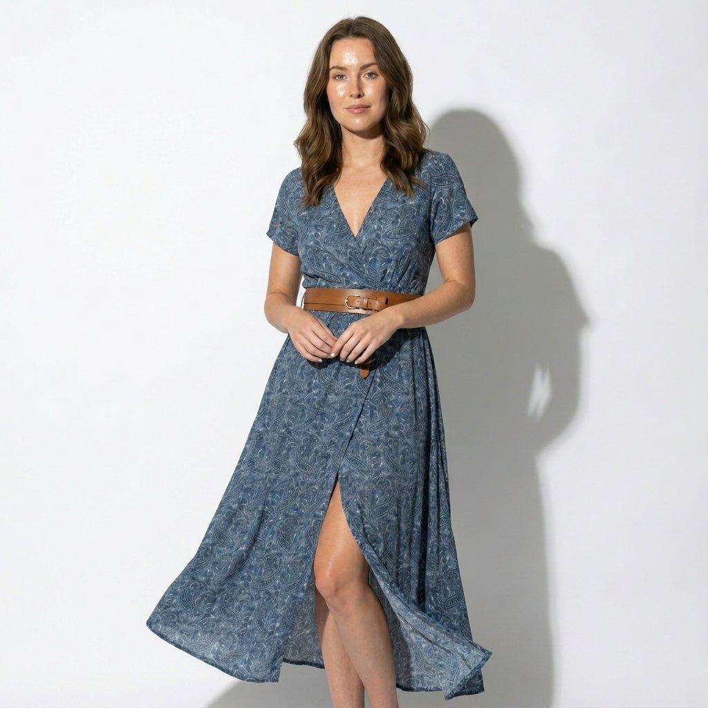 Isabella - Women's Bohemian Floral Maxi Dress - Dresses - Blue - Taylor & Bennett