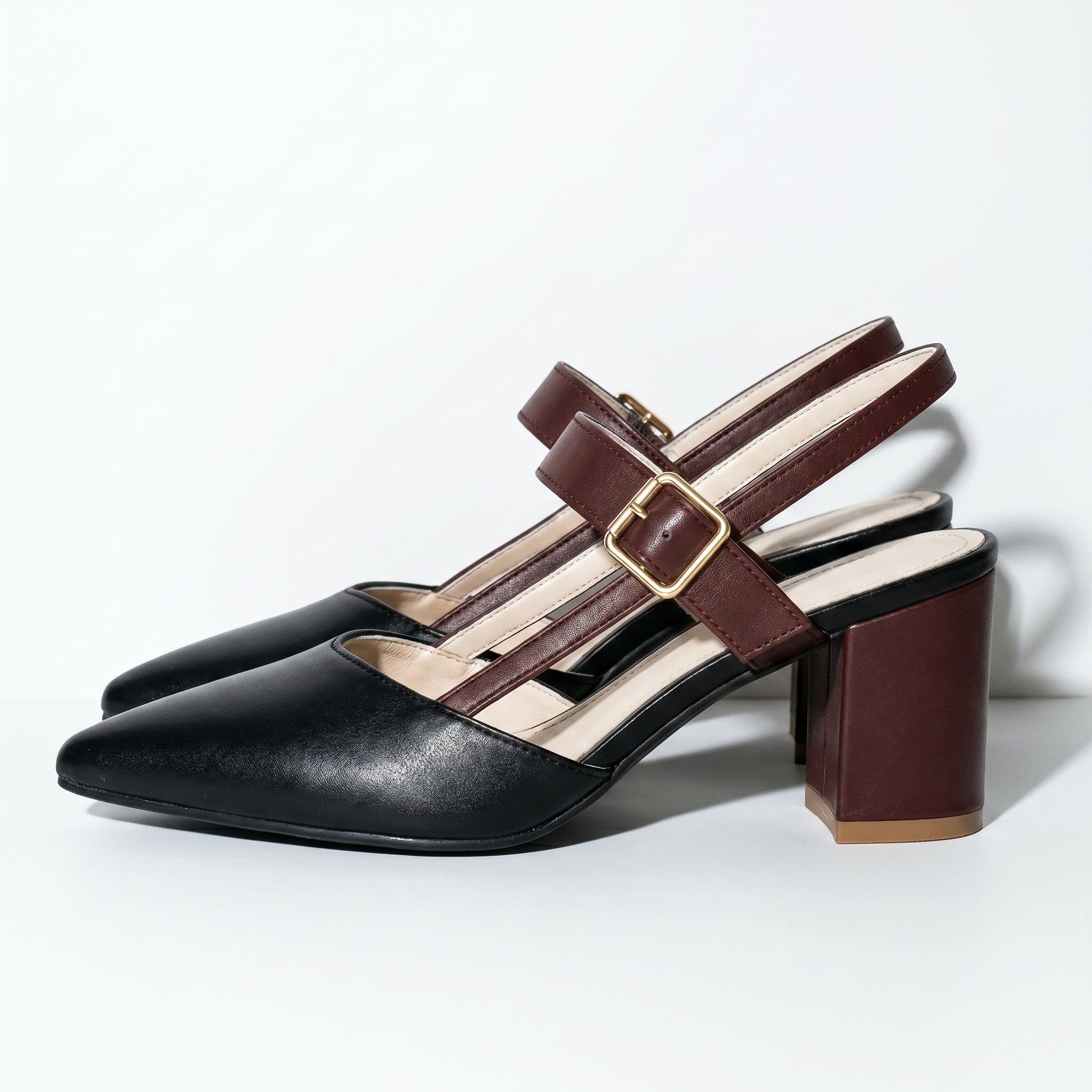 Isabella - Women's Pointed Toe Block Heels - Heels - Black - Taylor & Bennett