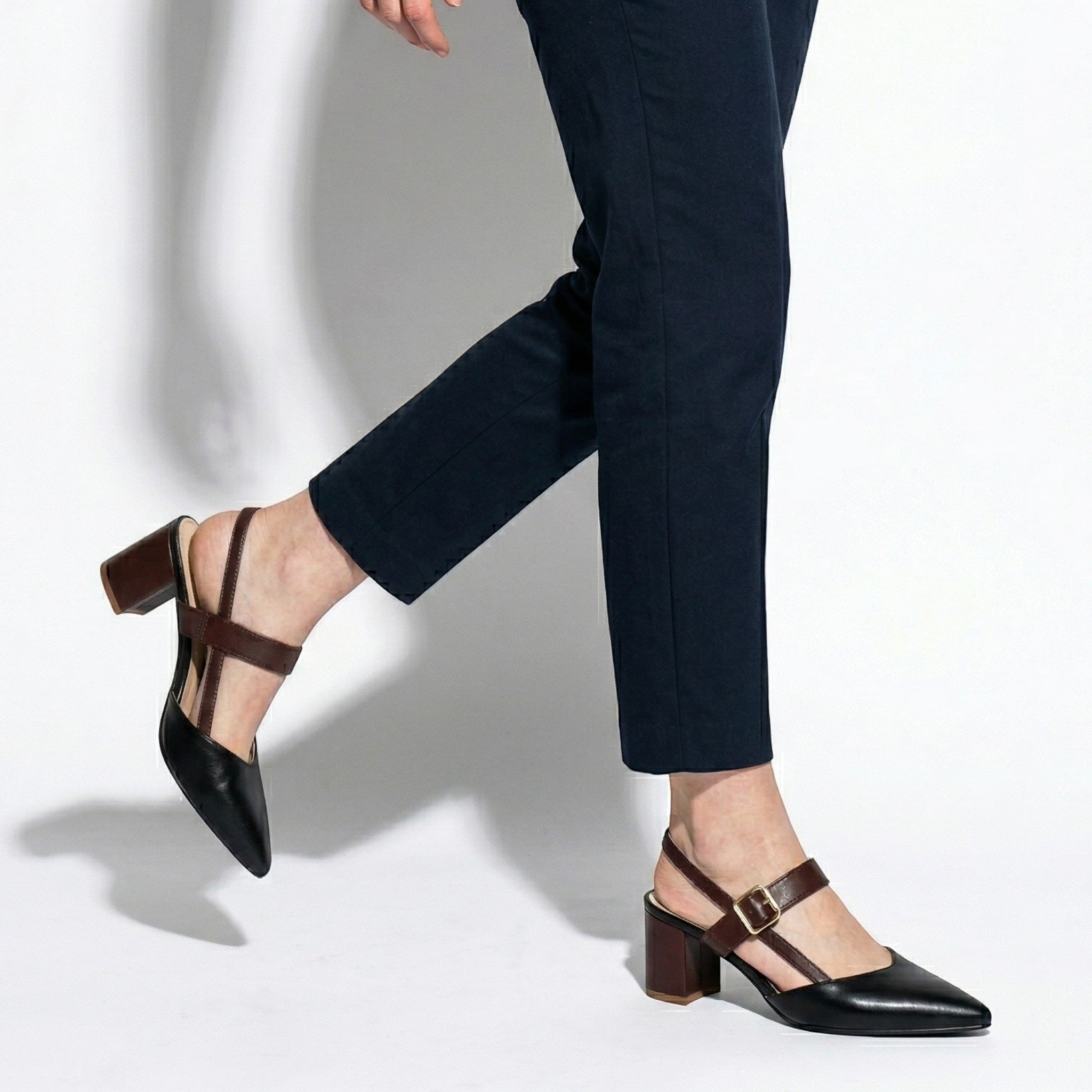 Isabella - Women's Pointed Toe Block Heels - Sandals - Black - Taylor & Bennett