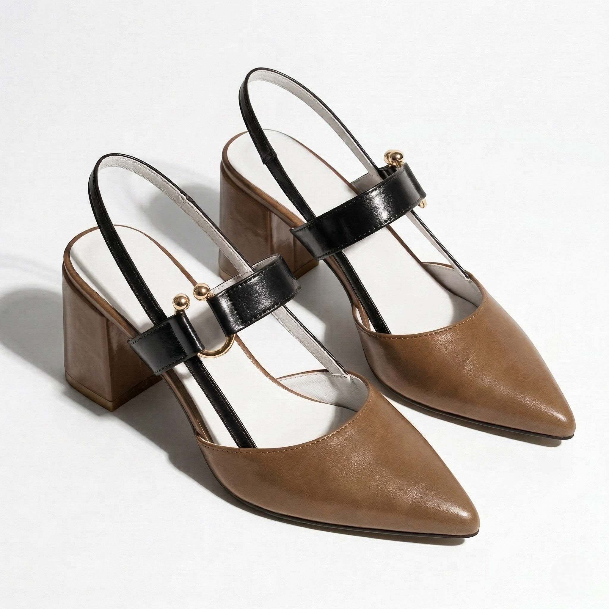 Isabella - Women's Pointed Toe Block Heels - Sandals - Brown - Taylor & Bennett