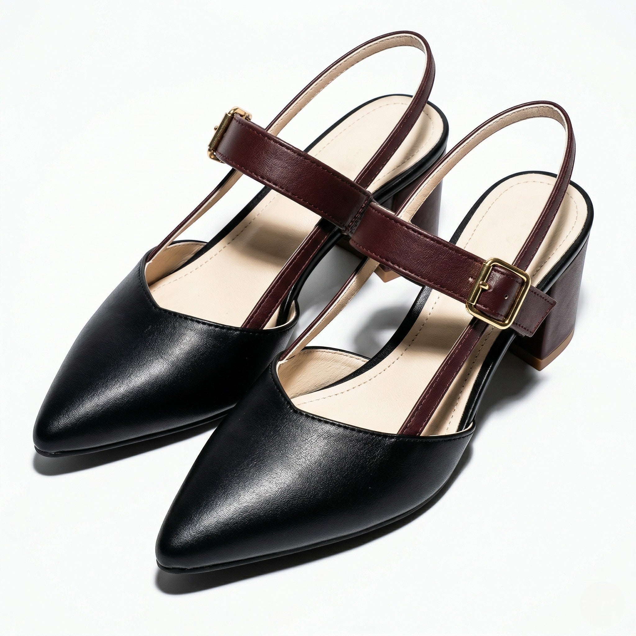 Isabella - Women's Pointed Toe Block Heels - Sandals - Black - Taylor & Bennett