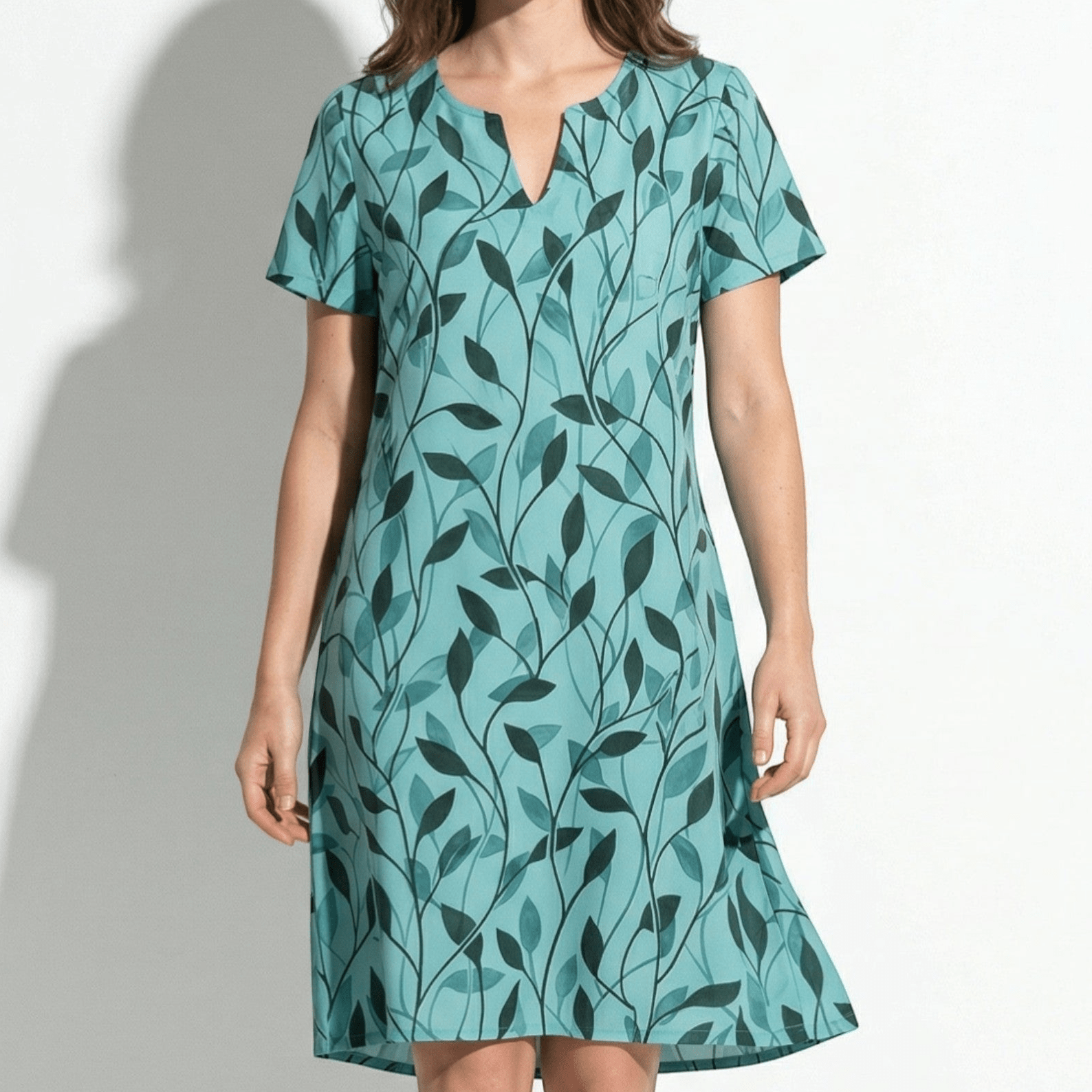 Isla - Women's Floral Print Short Sleeve Mini Dress - Dresses - Green - Taylor & Bennett