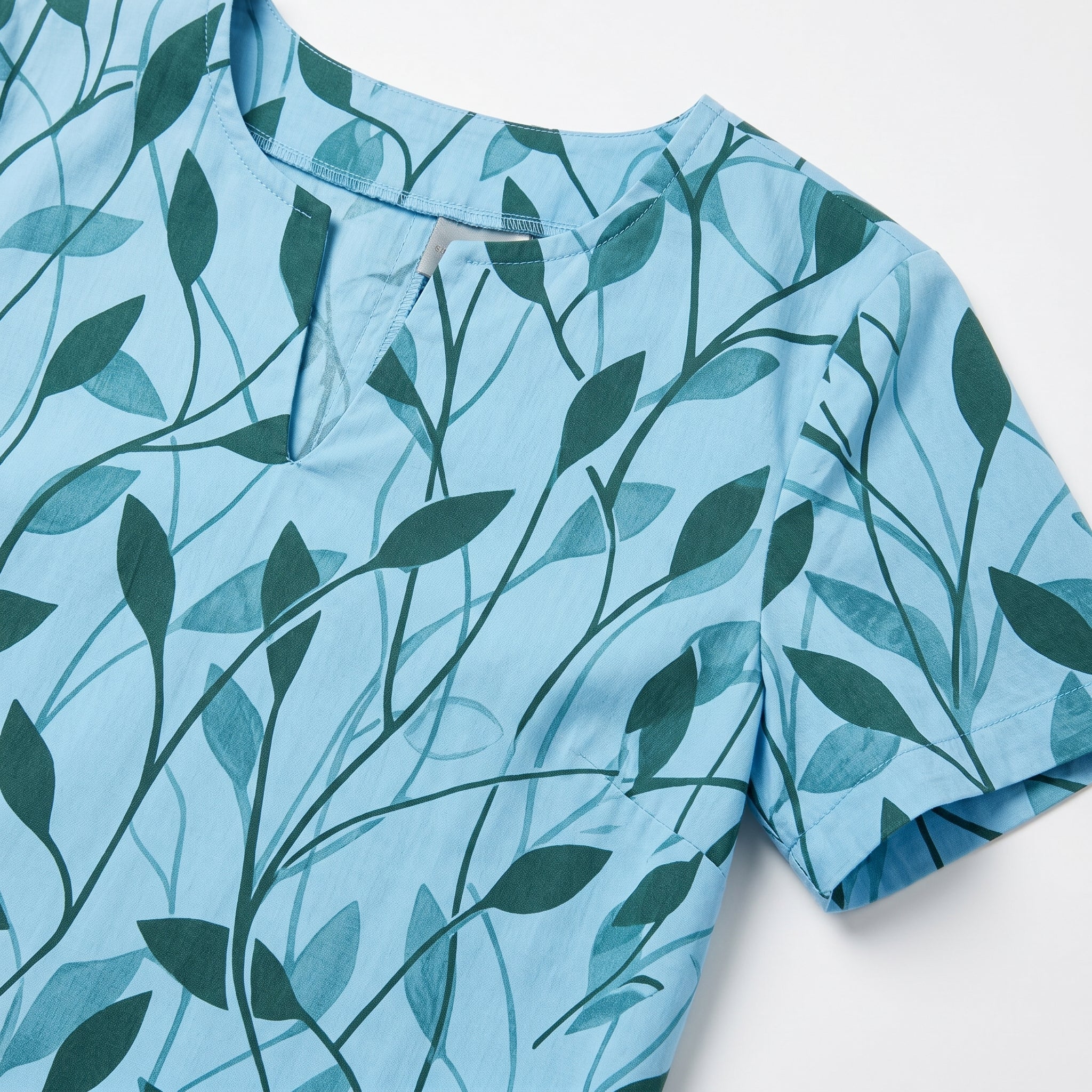 Isla - Women's Summer Print Short Sleeve Mini Dress - Dress - Blue - Taylor & Bennett