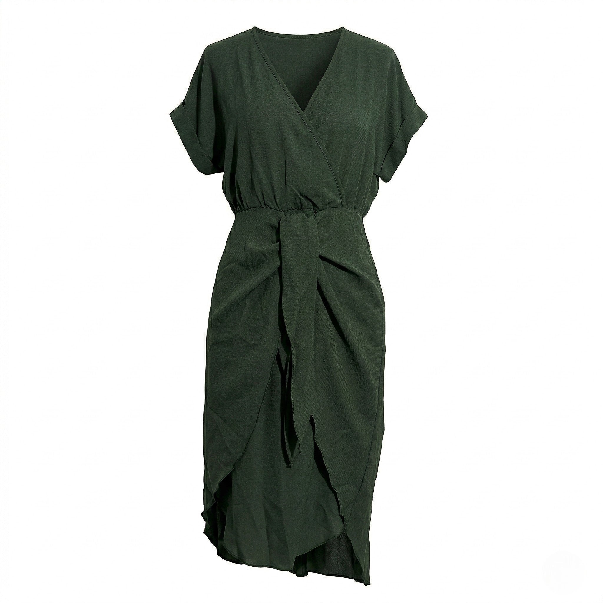 Jacky - Women's Casual Wrap Midi Dress - Midi Dresses - Green - Taylor & Bennett