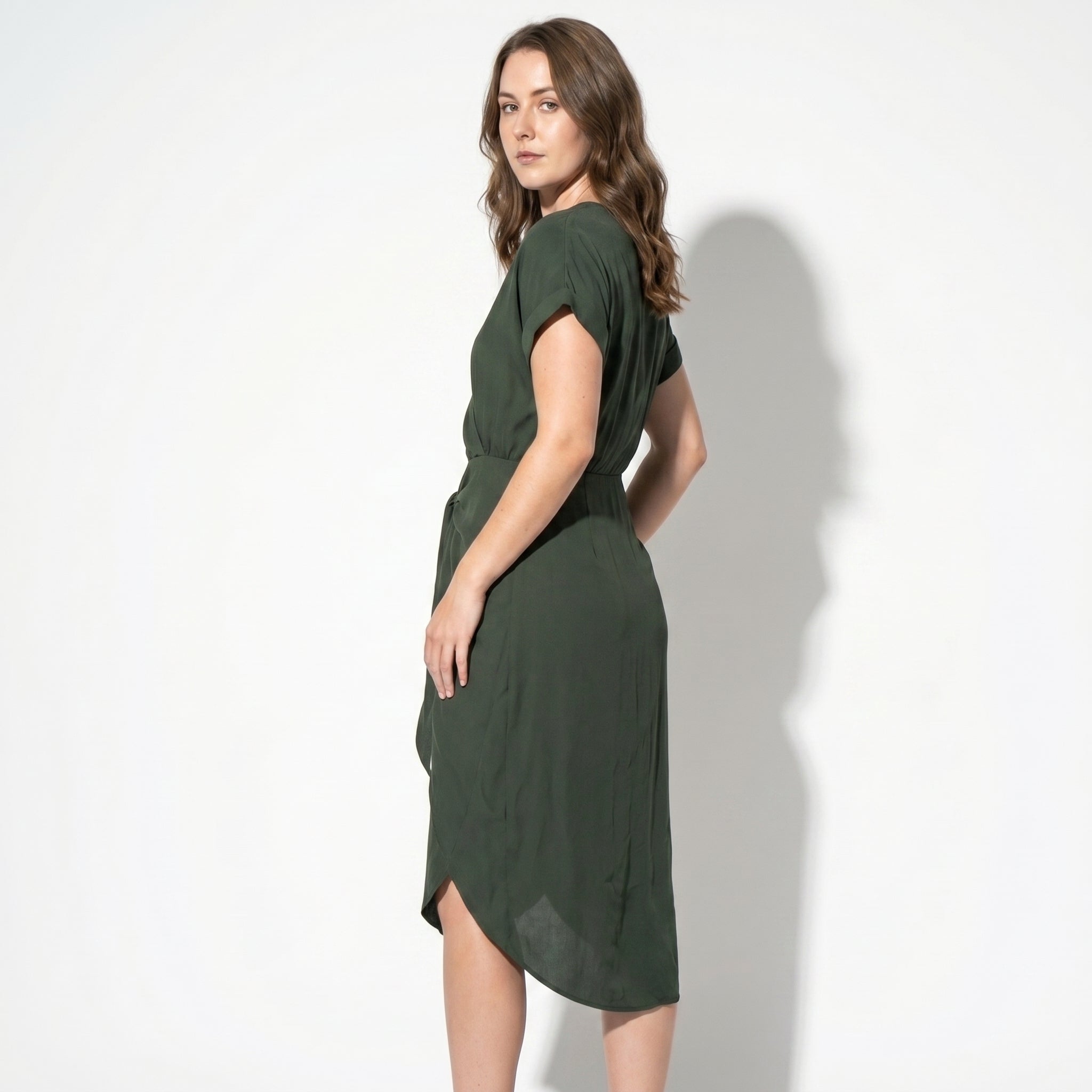 Jacky - Women's Casual Wrap Midi Dress - Midi Dresses - Green - Taylor & Bennett