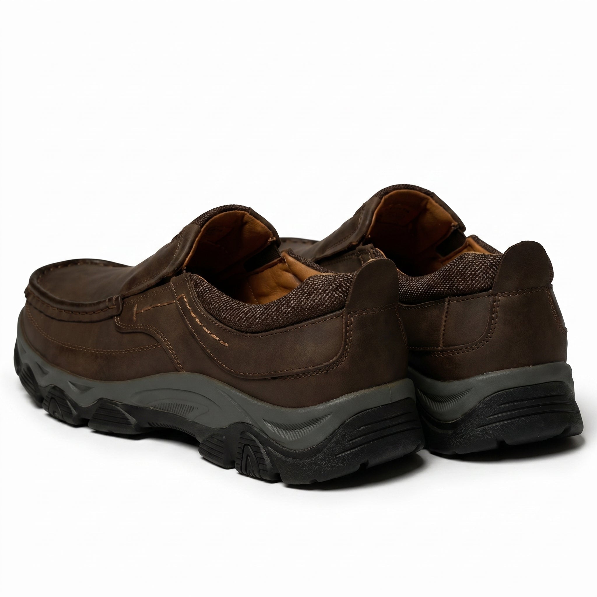 Jacob - Men's Rugged Slip - On Loafers - Loafers - Dark Brown - Taylor & Bennett