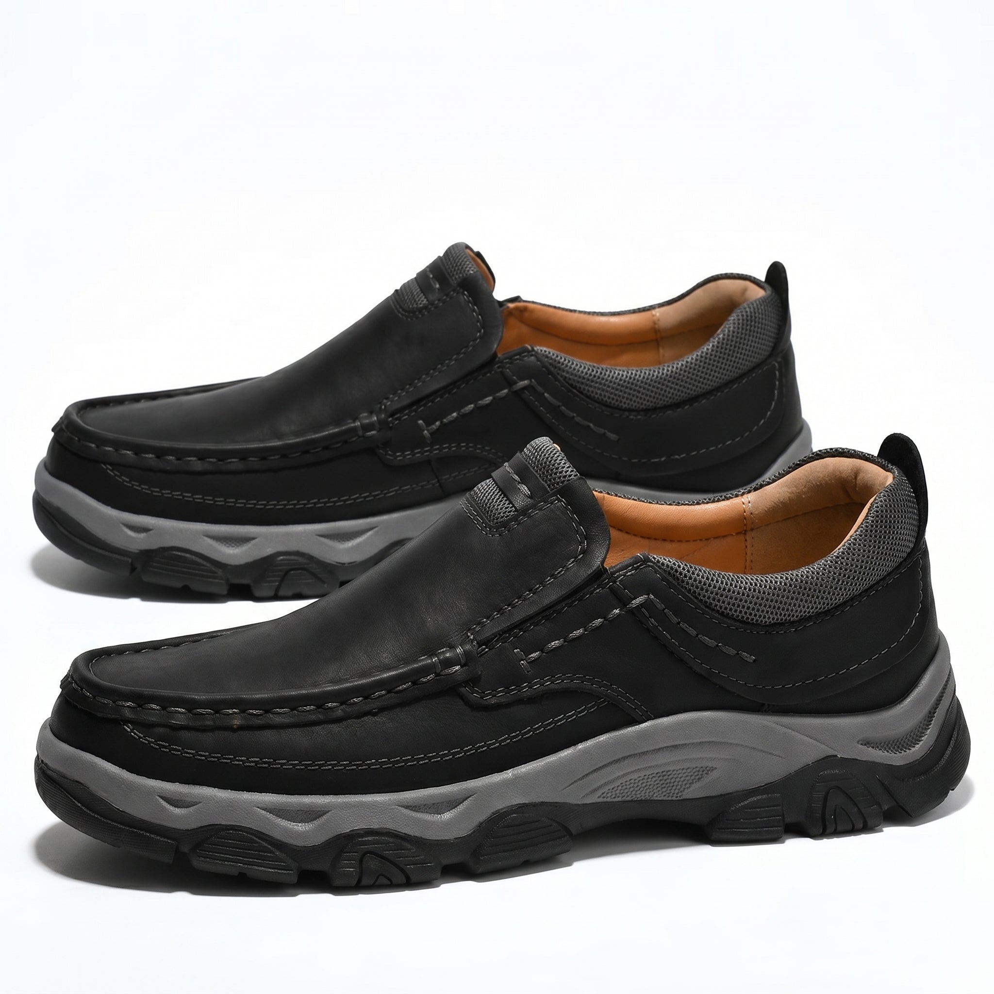 Jacob - Men's Rugged Slip - On Loafers - Loafers - Black - Taylor & Bennett