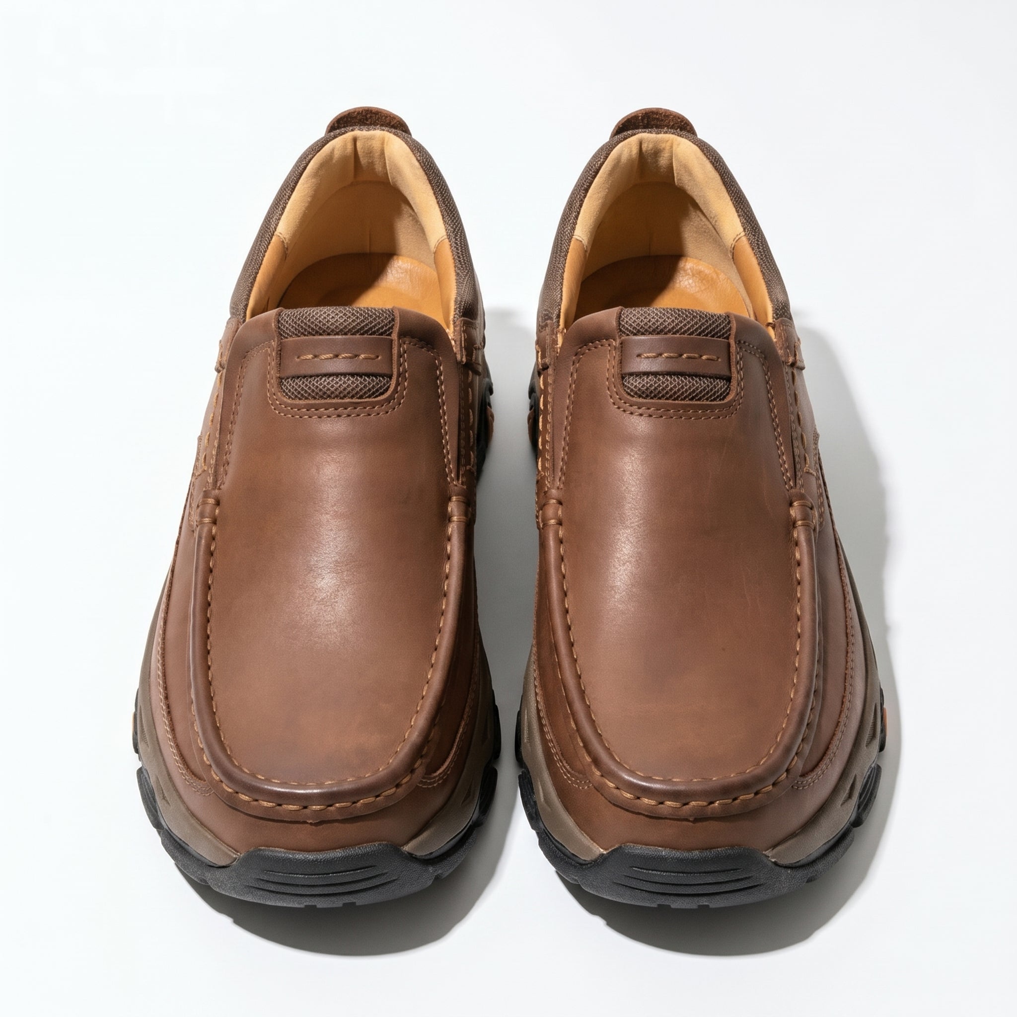 Jacob - Men's Rugged Slip - On Loafers - Loafers - Brown - Taylor & Bennett