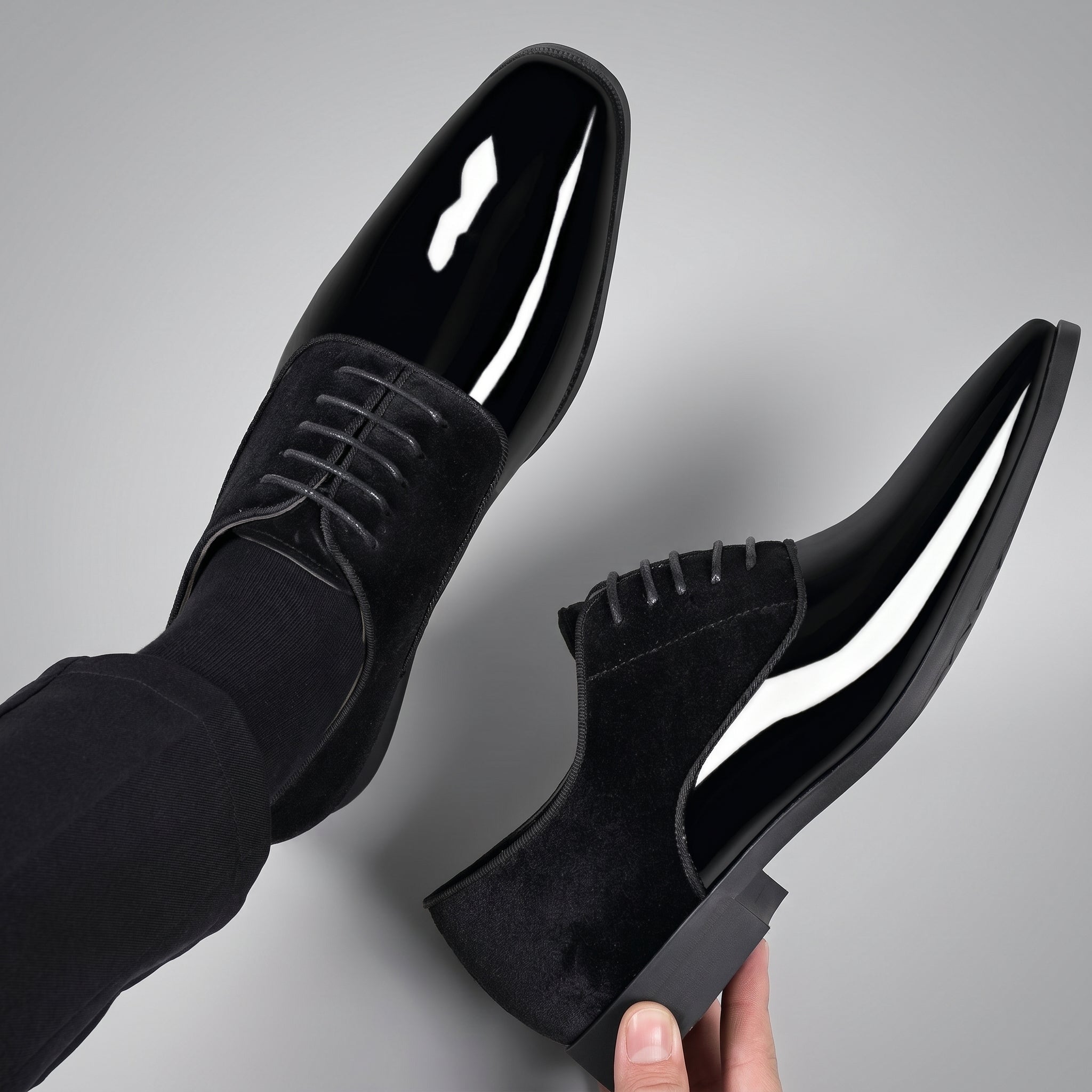 James - Men's Formal Glossy Wedding Shoes - Shoes - Black - Taylor & Bennett
