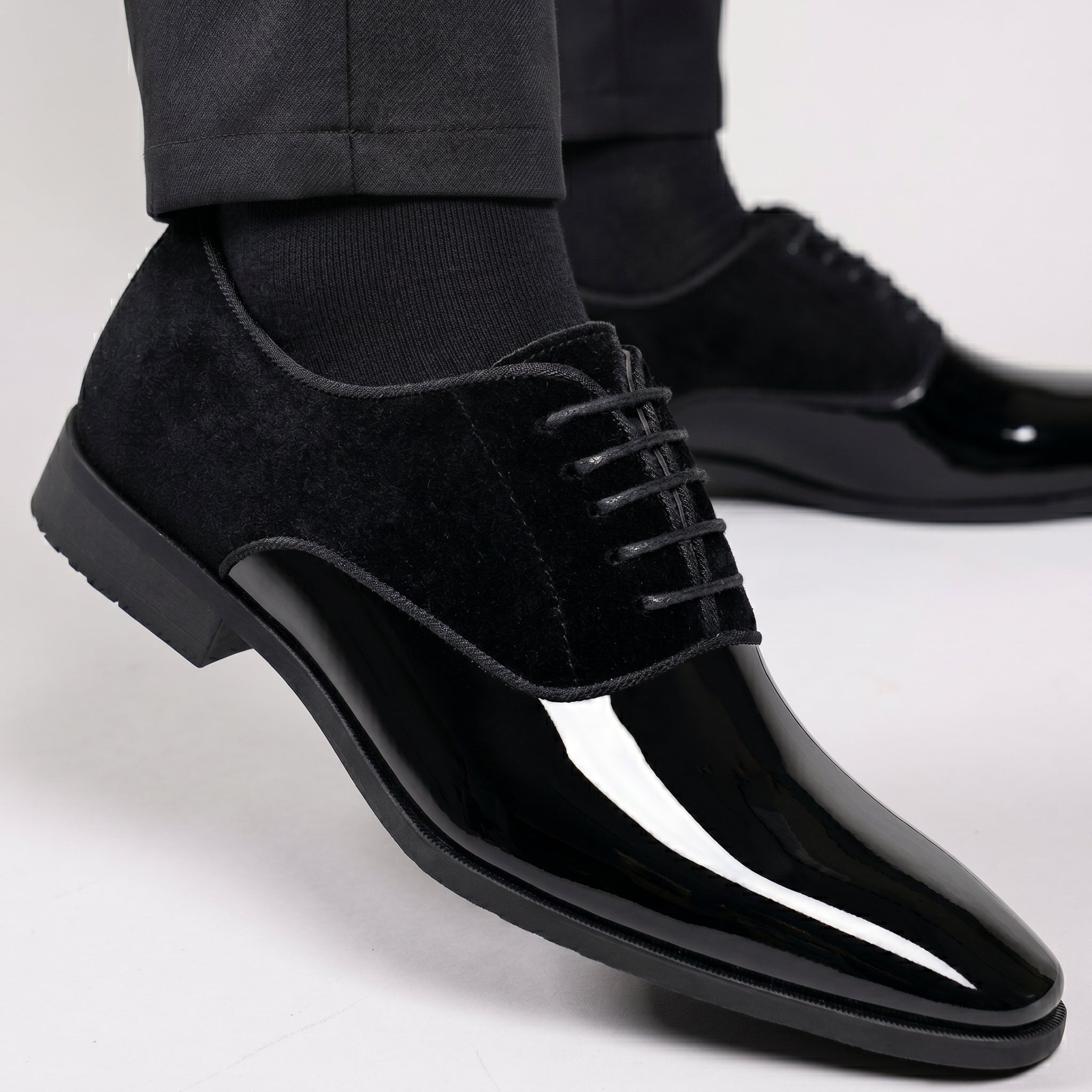 James - Men's Formal Glossy Wedding Shoes - Shoes - Black - Taylor & Bennett