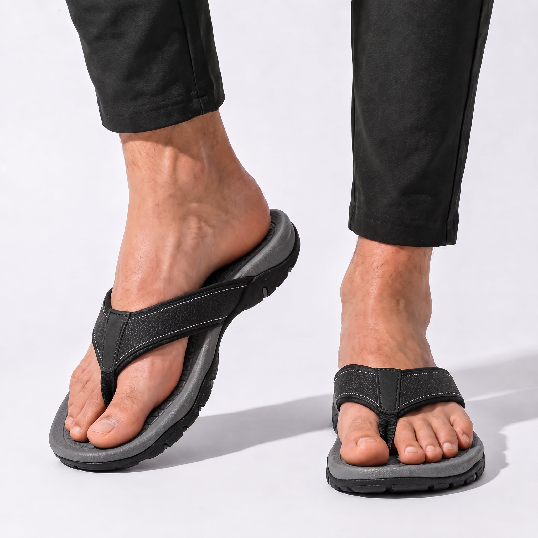 James - Men's Orthopaedic Arch Sandals - Slippers - Grey - Taylor & Bennett
