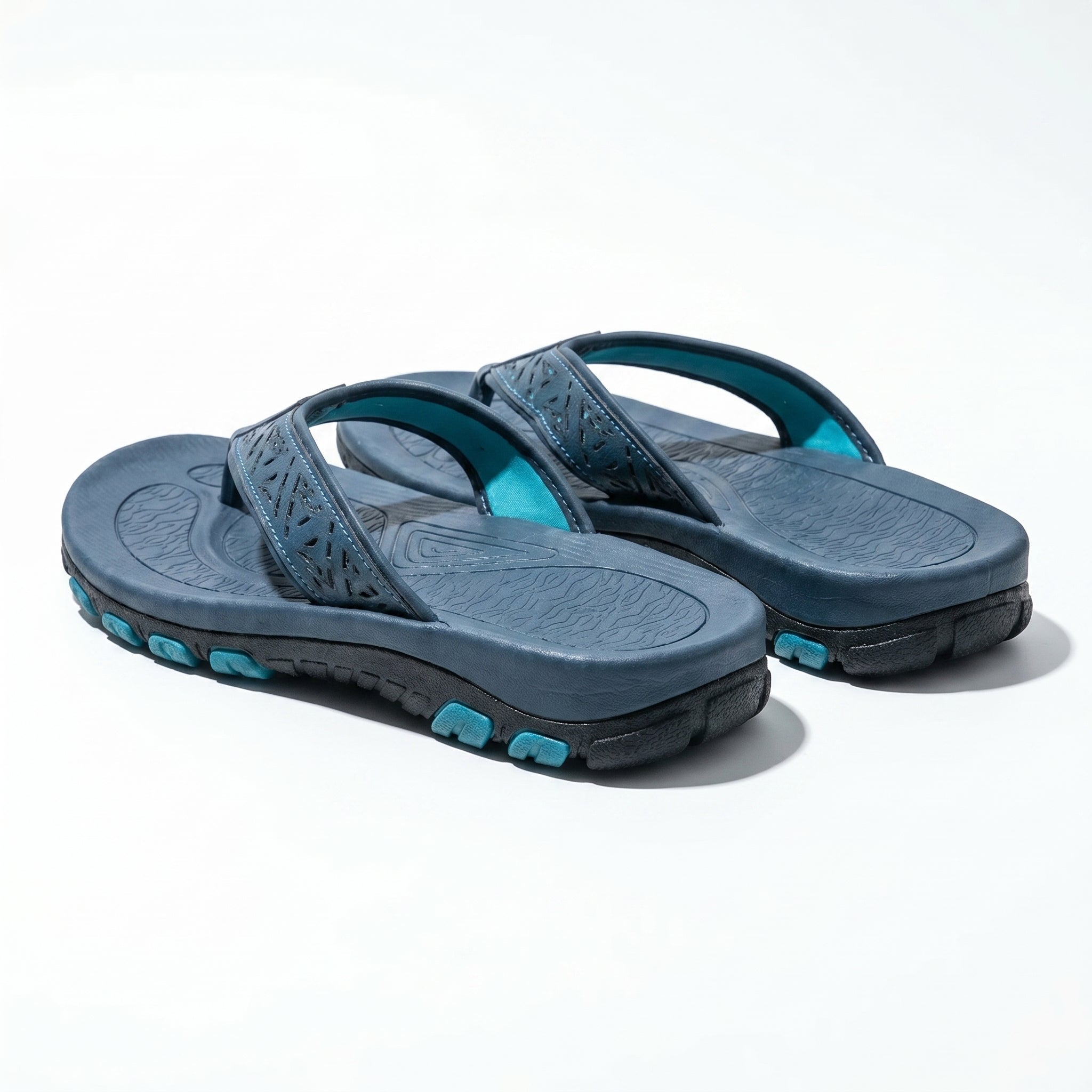 James - Men's Orthopaedic Arch Sandals - Slippers - Blue - Taylor & Bennett