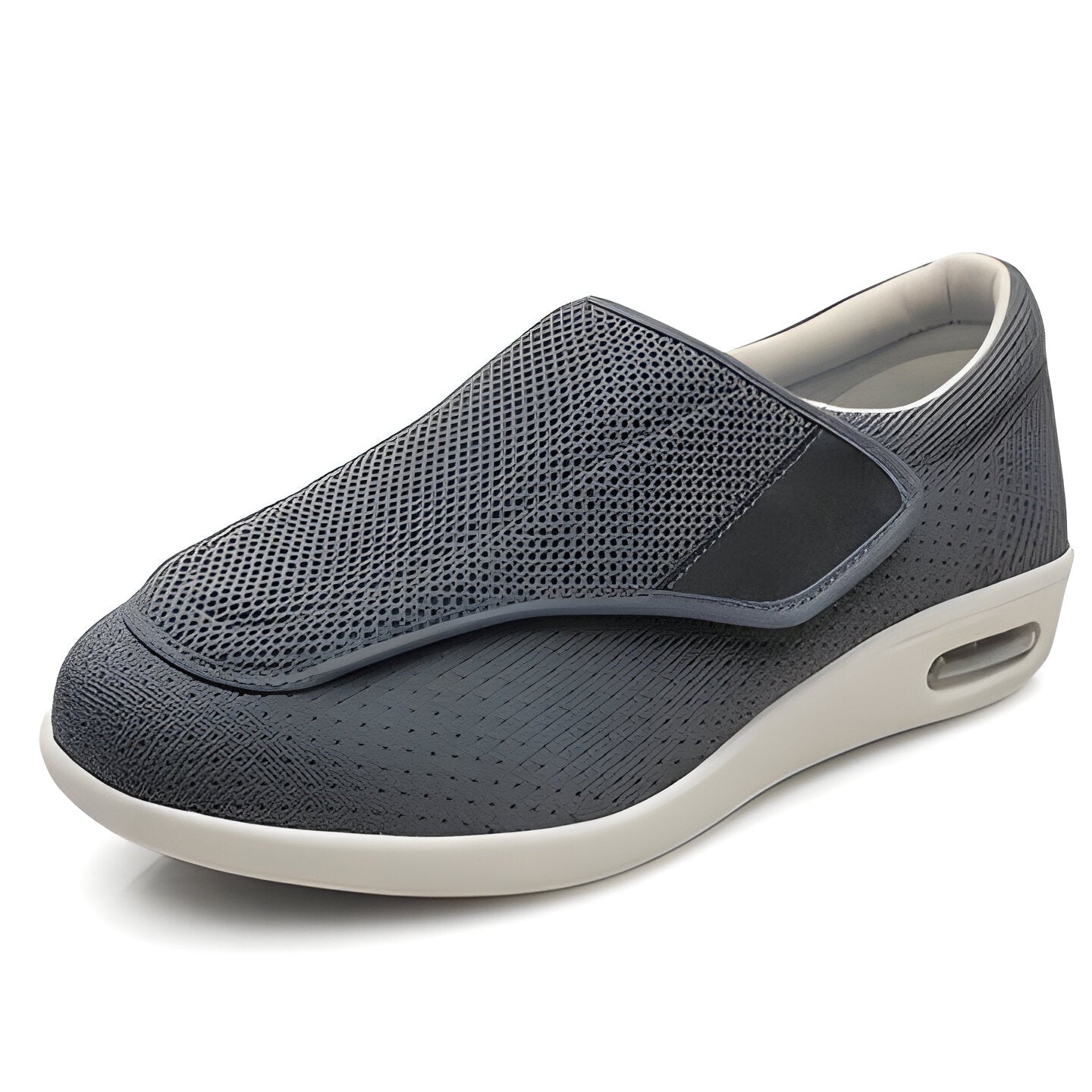 James - Men's Orthopaedic Velcro Trainers - Trainers - Grey - Taylor & Bennett
