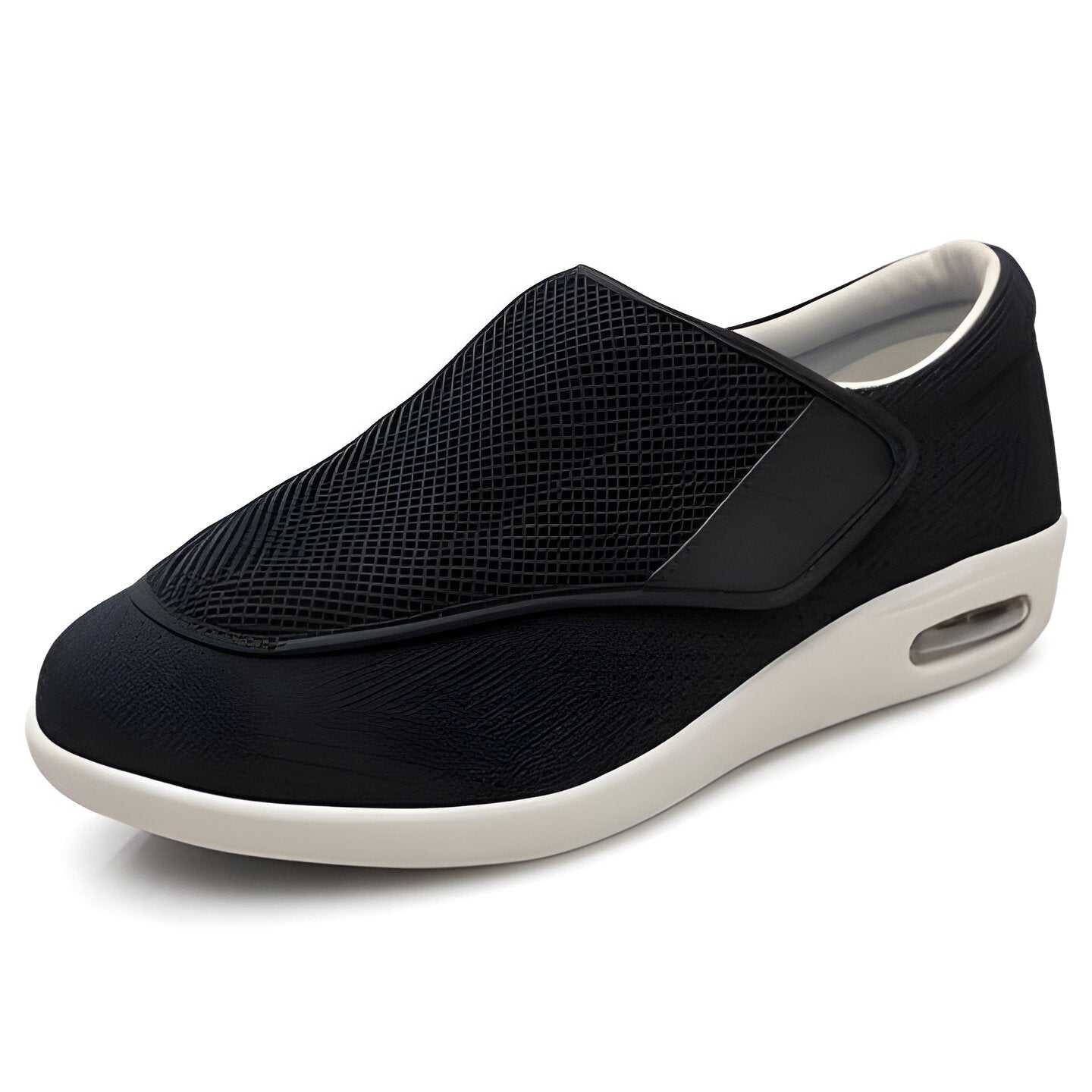 James - Men's Orthopaedic Velcro Trainers - Trainers - Black - Taylor & Bennett