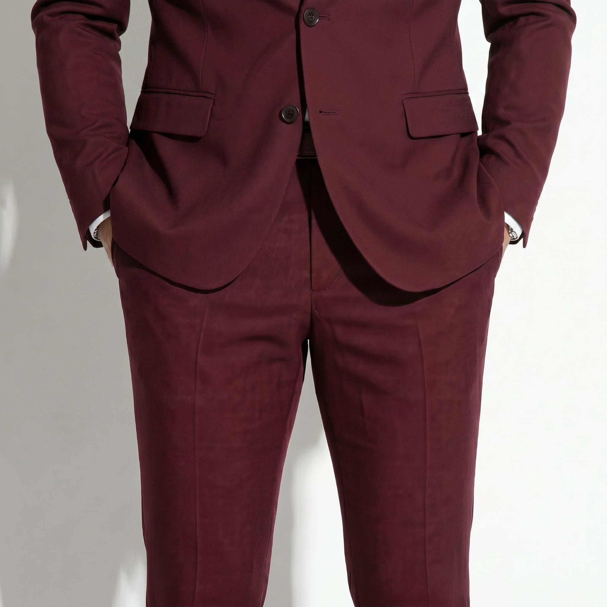 James - Men's Slim Fit Wedding Suit - Men's suit - Red - Taylor & Bennett