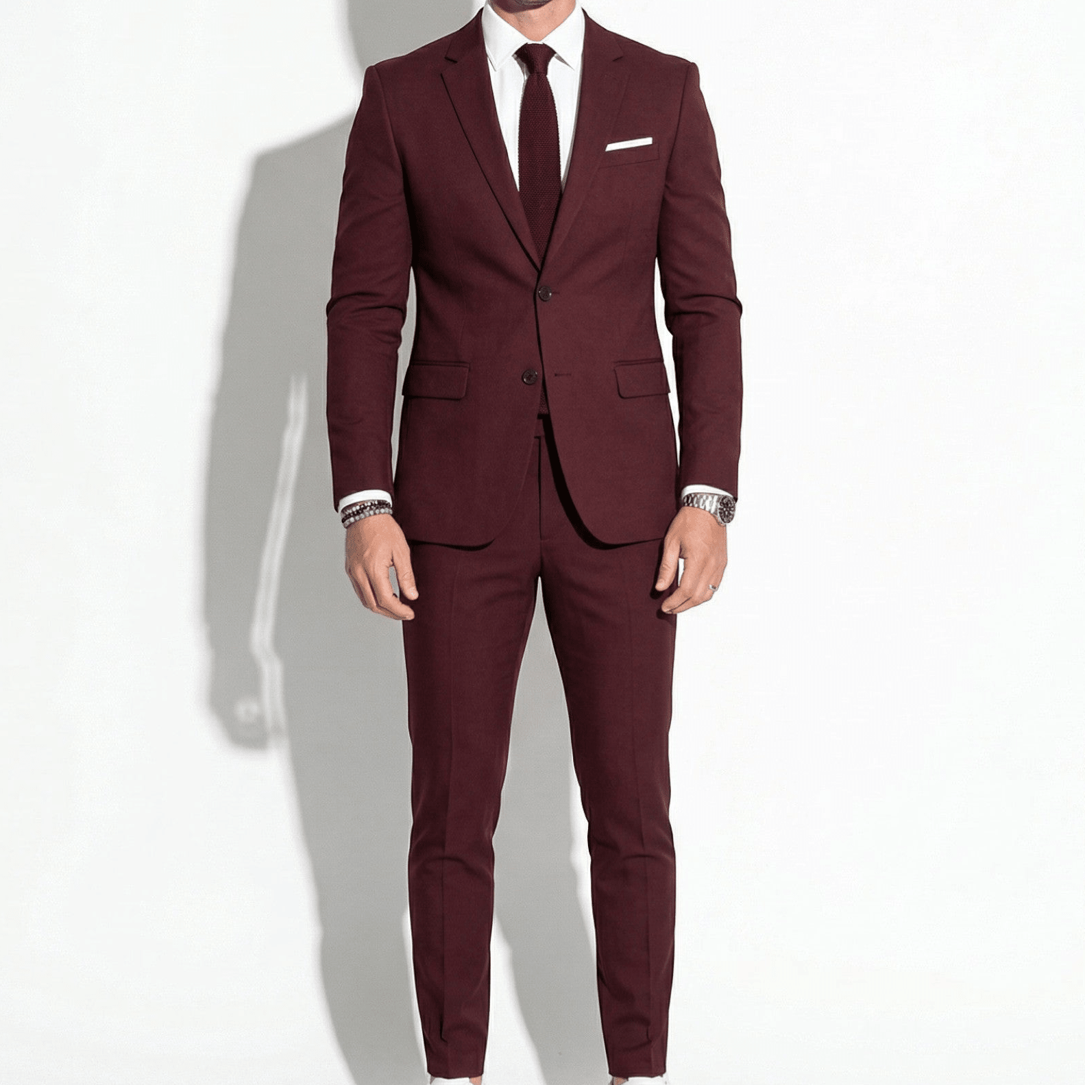 James - Men's Slim Fit Wedding Suit - Men's suit - Red - Taylor & Bennett