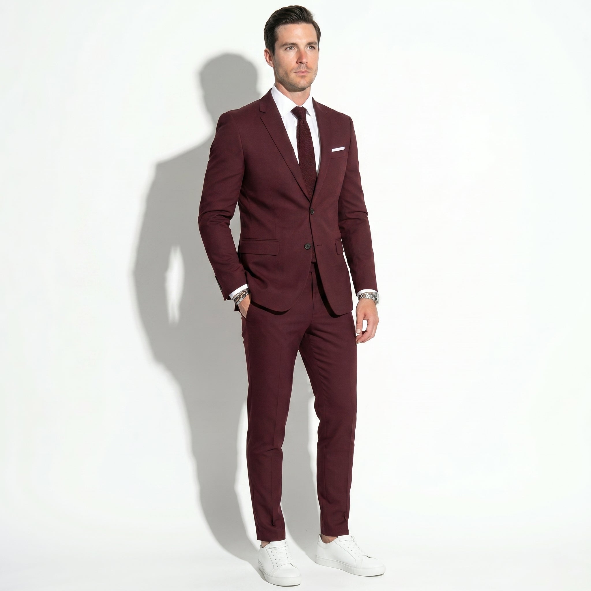 James - Men's Slim Fit Wedding Suit - Men's suit - Red - Taylor & Bennett