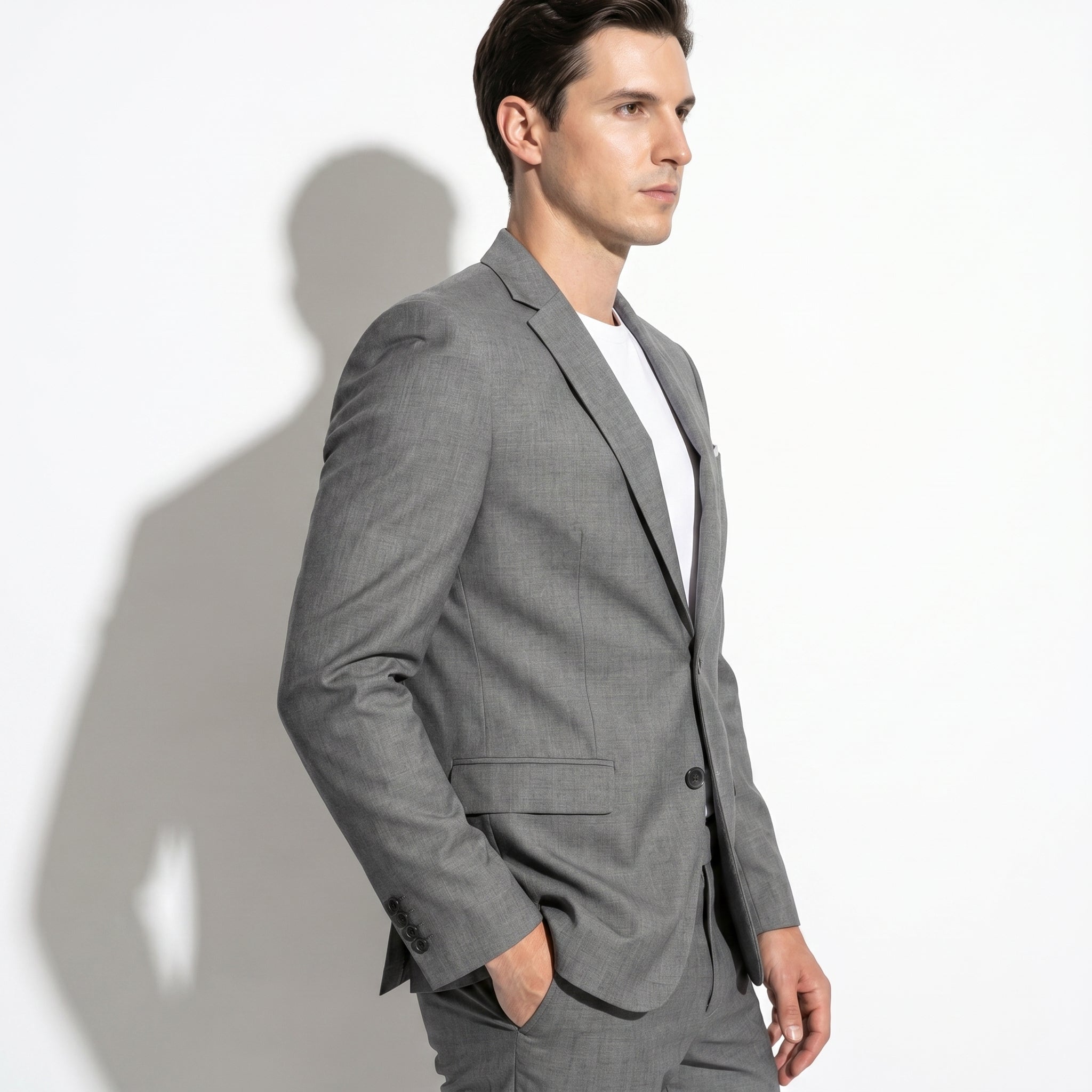 James - Men's Slim Fit Wedding Suit - Men's suit - Grey - Taylor & Bennett