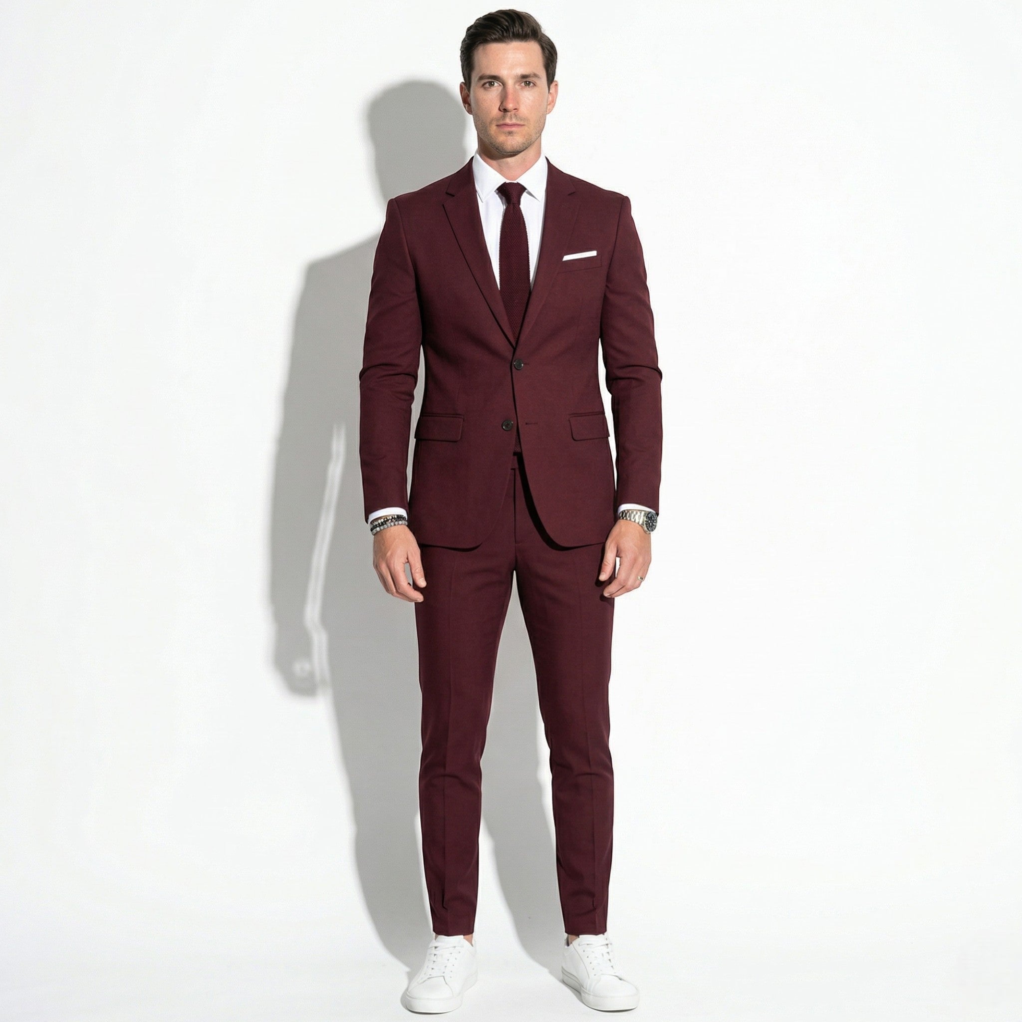 James - Men's Slim Fit Wedding Suit - Men's suit - Red - Taylor & Bennett