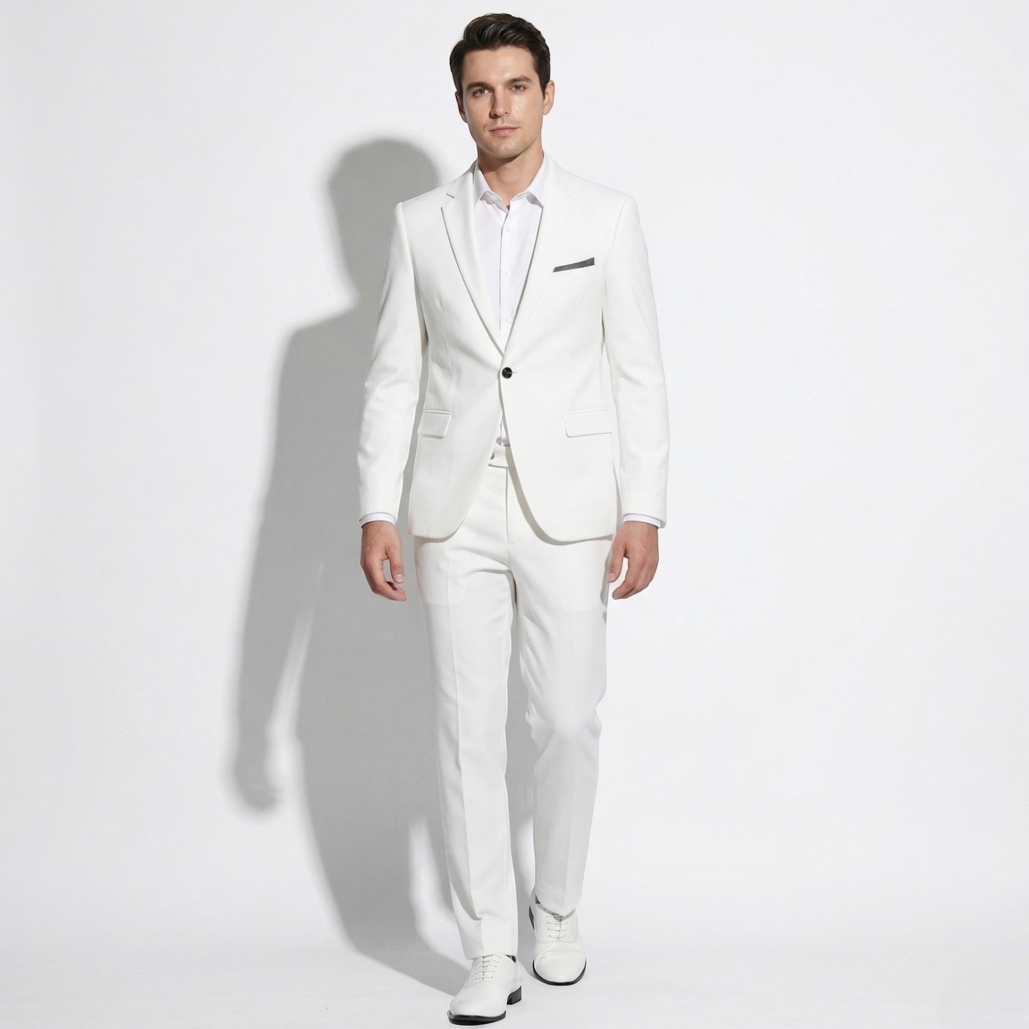 James - Men's Slim Fit Wedding Suit - Men's suit - White - Taylor & Bennett