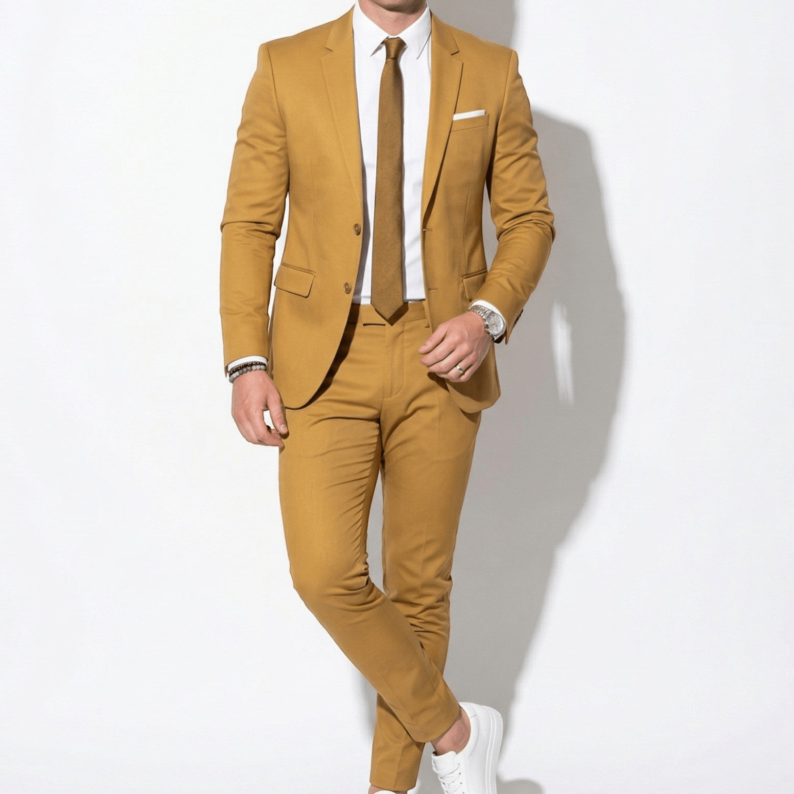 James - Men's Slim Fit Wedding Suit - Men's suit - Beige - Taylor & Bennett