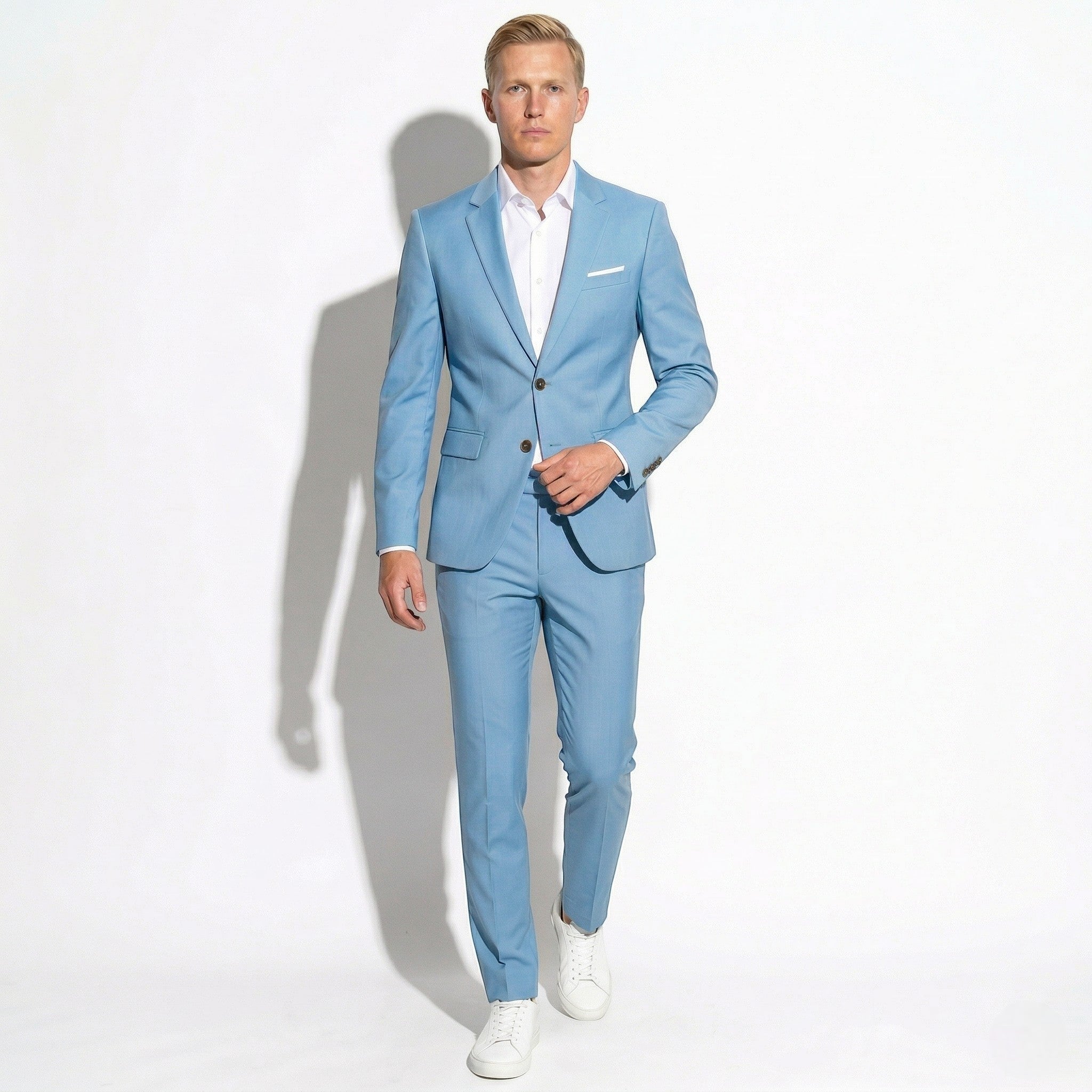 James - Men's Slim Fit Wedding Suit - Men's suit - Light Blue - Taylor & Bennett