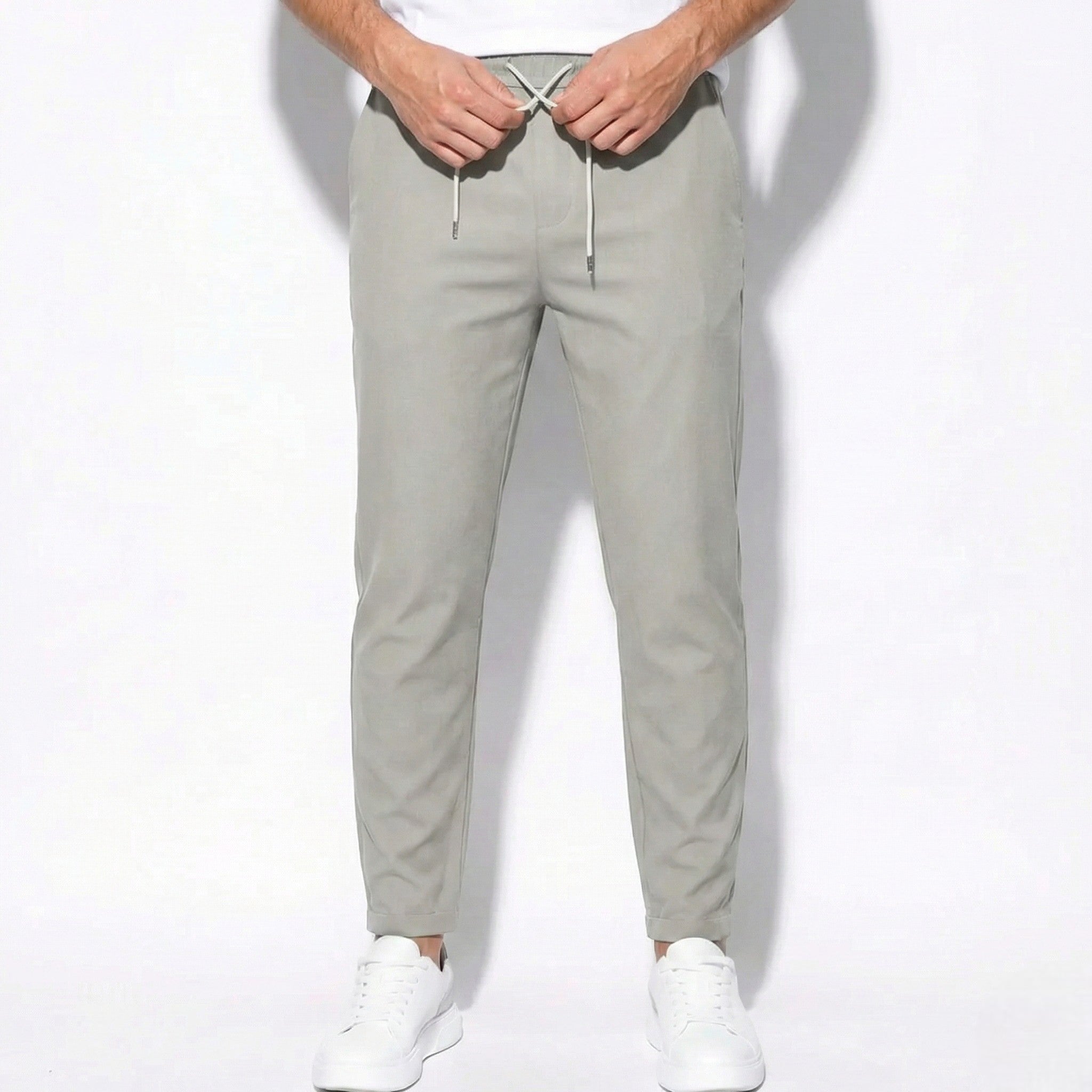 James - Men's Tailored Stretch Trousers with Flexible Fit - Trouser - Grey - Taylor & Bennett