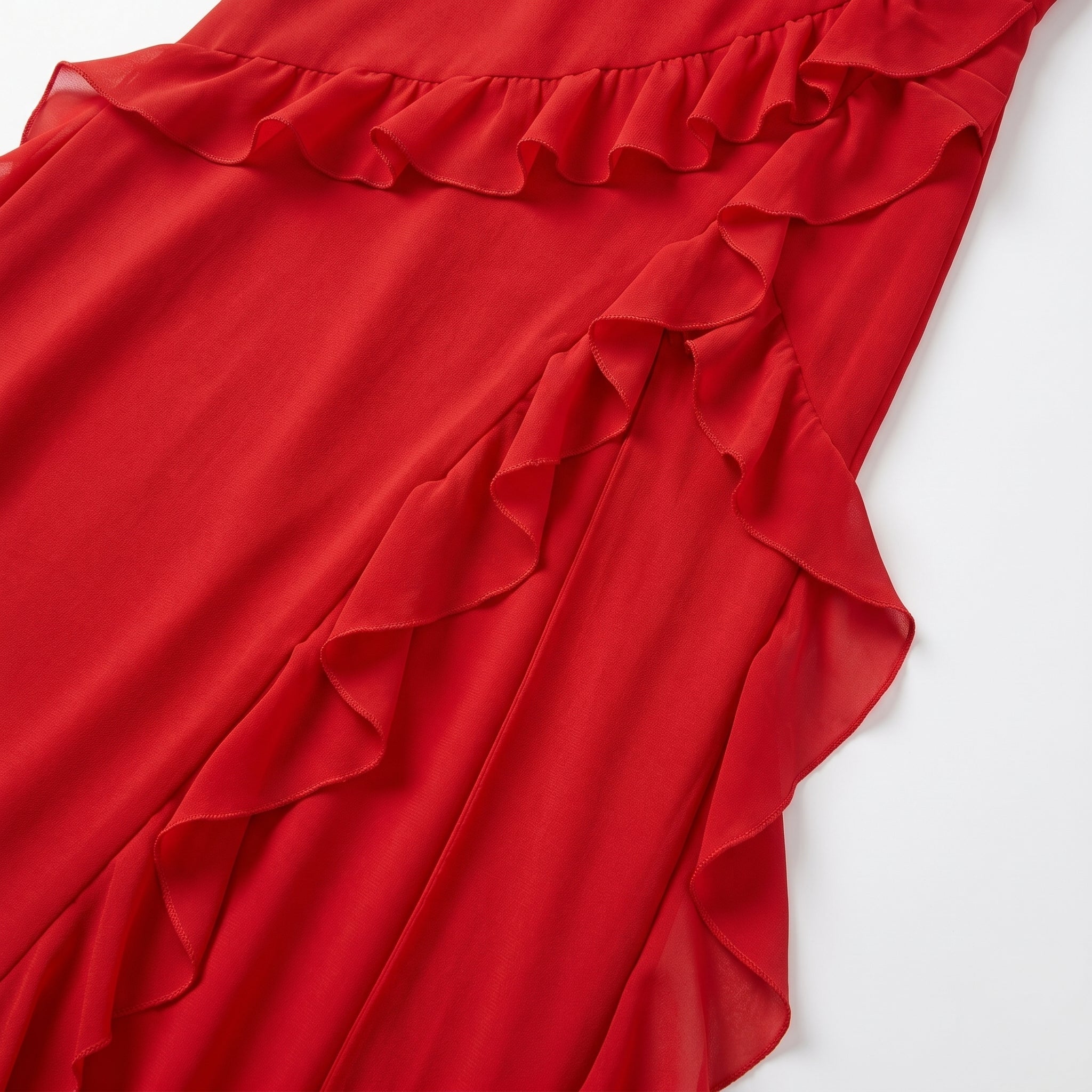 Jasmine - Women's Elegant Ruffle Maxi Dress - Dresses - Red - Taylor & Bennett