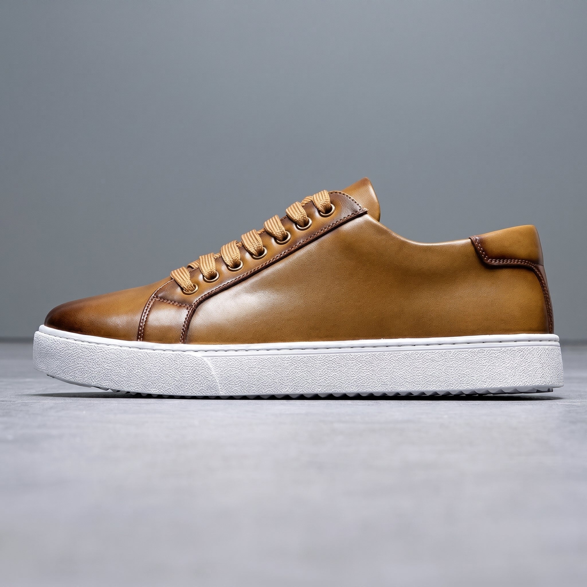 Jonas - Men's Classic Minimalist Low-Top Trainers - Shoes - Khaki - Taylor & Bennett
