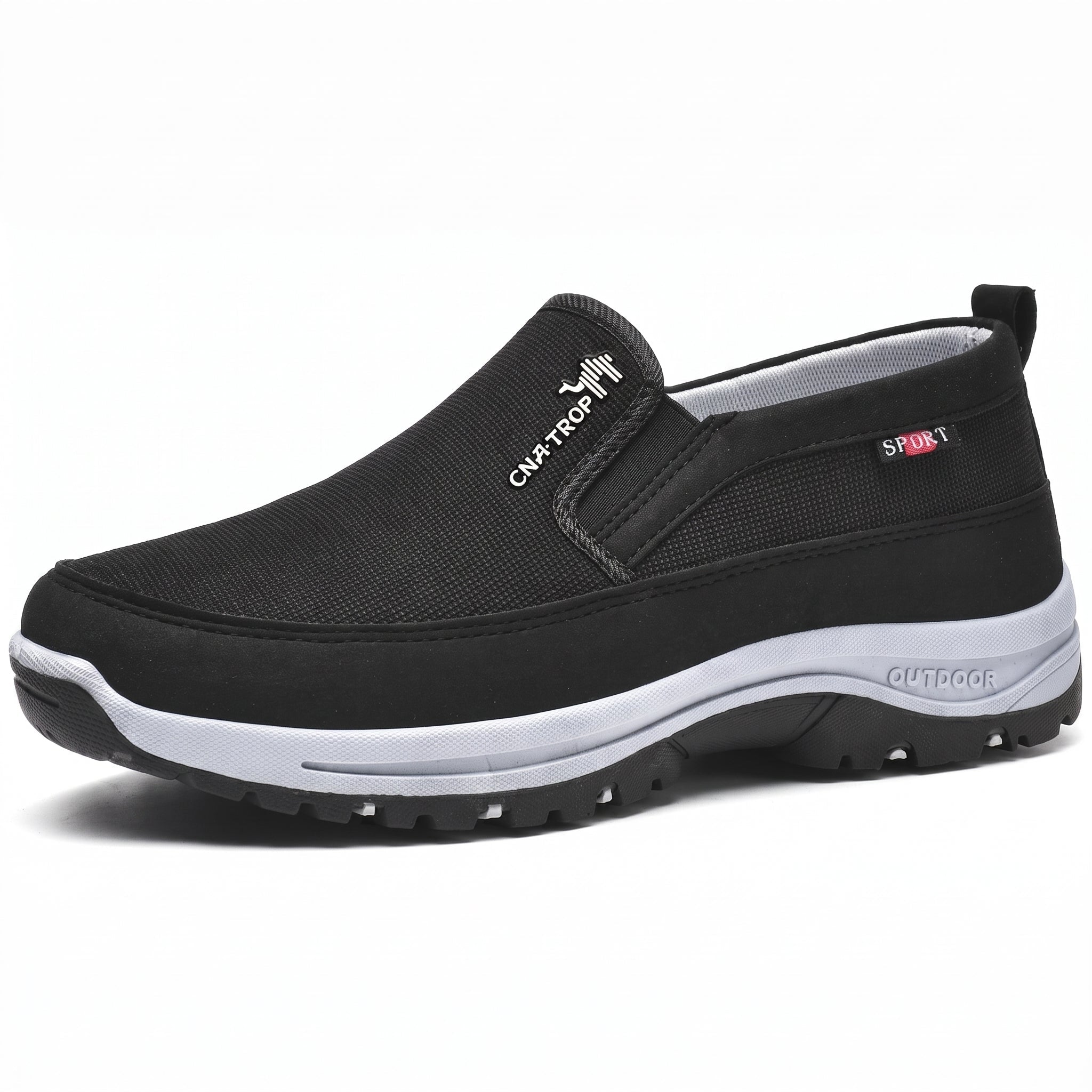Jonas - Men's Orthopaedic Cushioned Sole Trainers - Trainers - Black - Taylor & Bennett