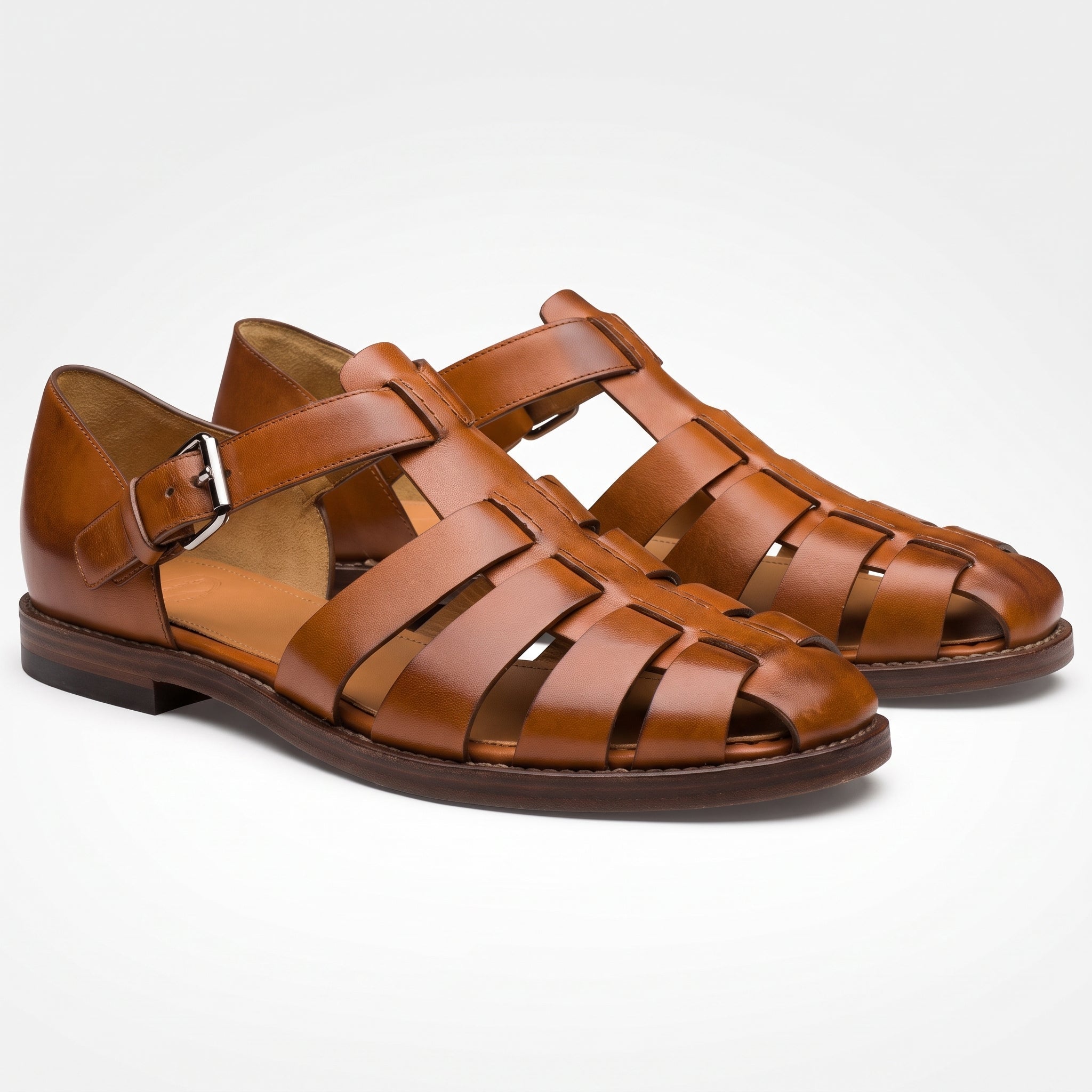 Jonas - Men's Summer Closed Toe Fisherman Sandals - Men Sandals - Brown - Taylor & Bennett