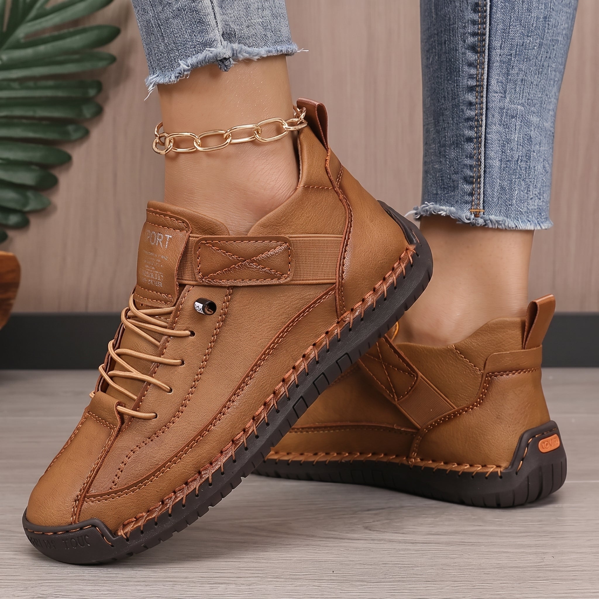Jonas - Men's Summer Orthopaedic Low-Top Trainers - Sneakers - Brown - Taylor & Bennett