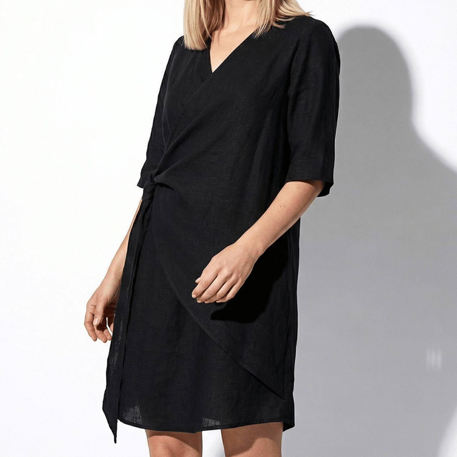 Kate - Women's Asymmetric Summer Mini Dress - Mini Dresses - Black - Taylor & Bennett