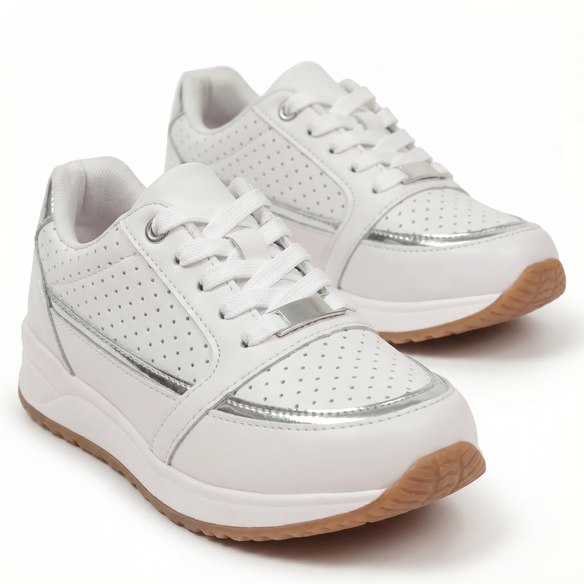 Katie - Women's Breathable Trainers - Trainers - White - Taylor & Bennett