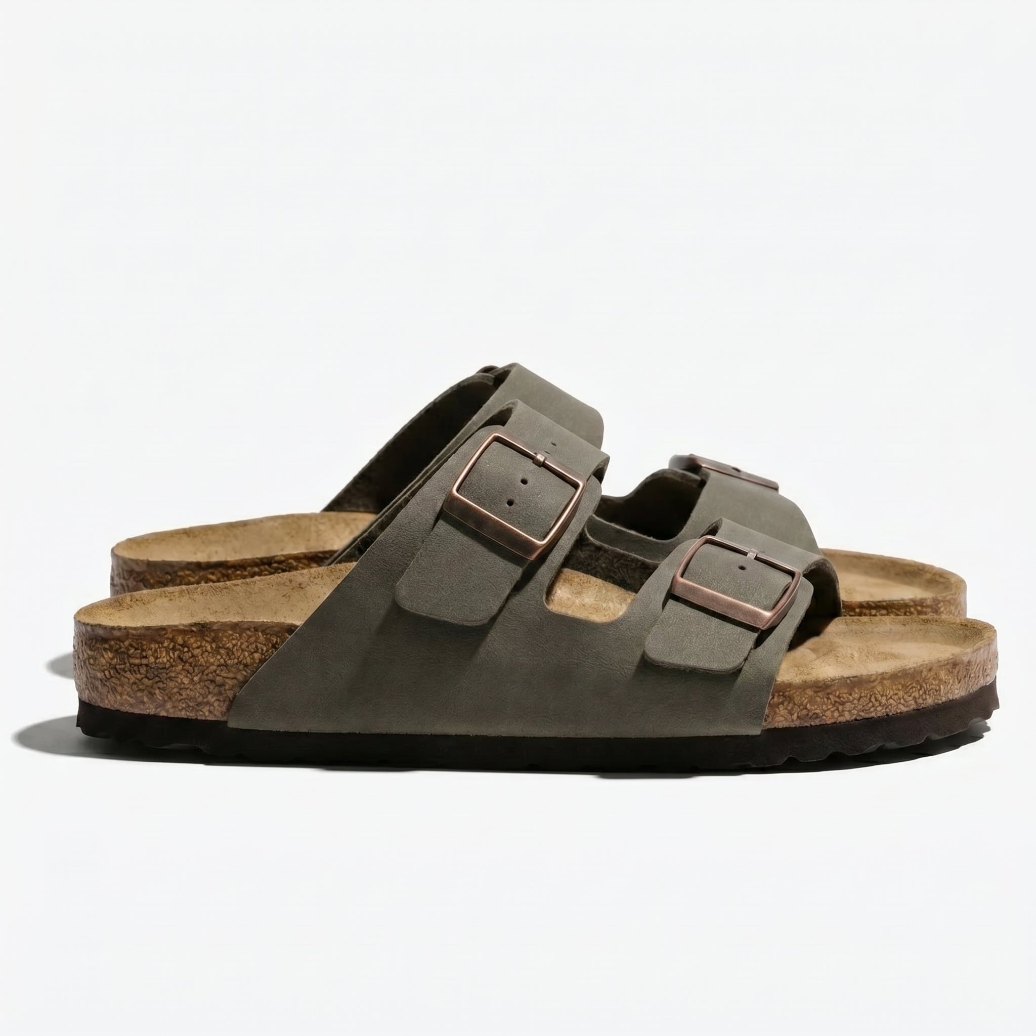 Lauren - Unisex Casual Two - Strap Sandals - Sandals - Dark Grey - Taylor & Bennett