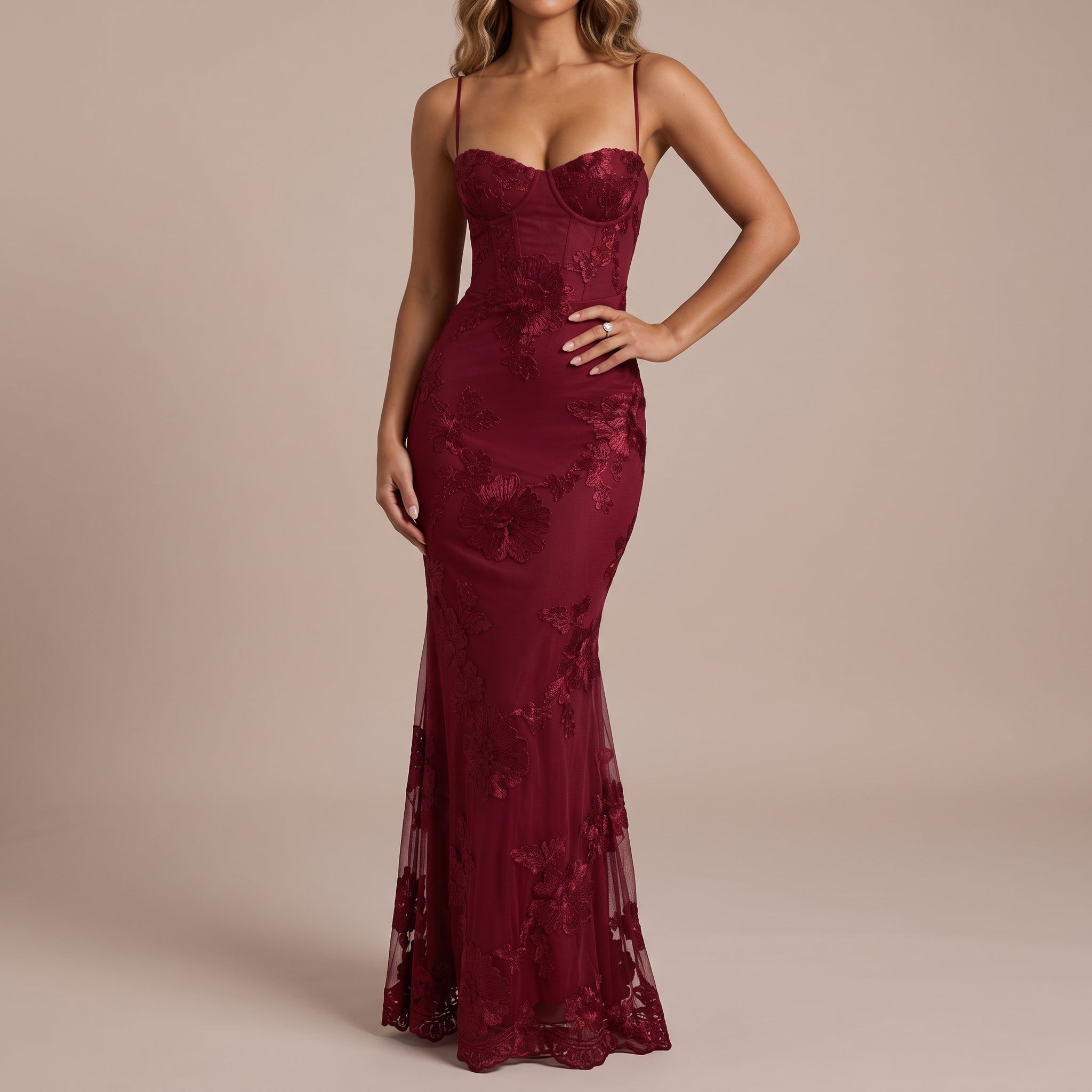 burgundy floral dress for wedding guest Flower Burgundy One Shoulder Wedding Guest Dress