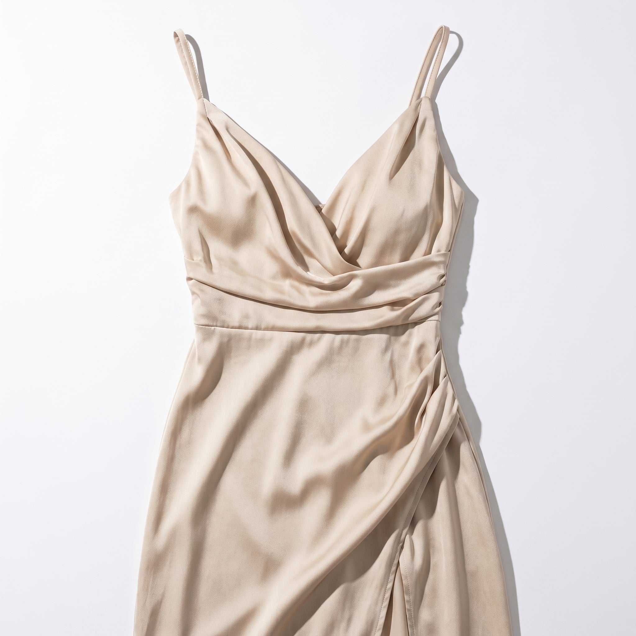 Lila - Women's High Slit Maxi Dress - Dresses - Beige - Taylor & Bennett
